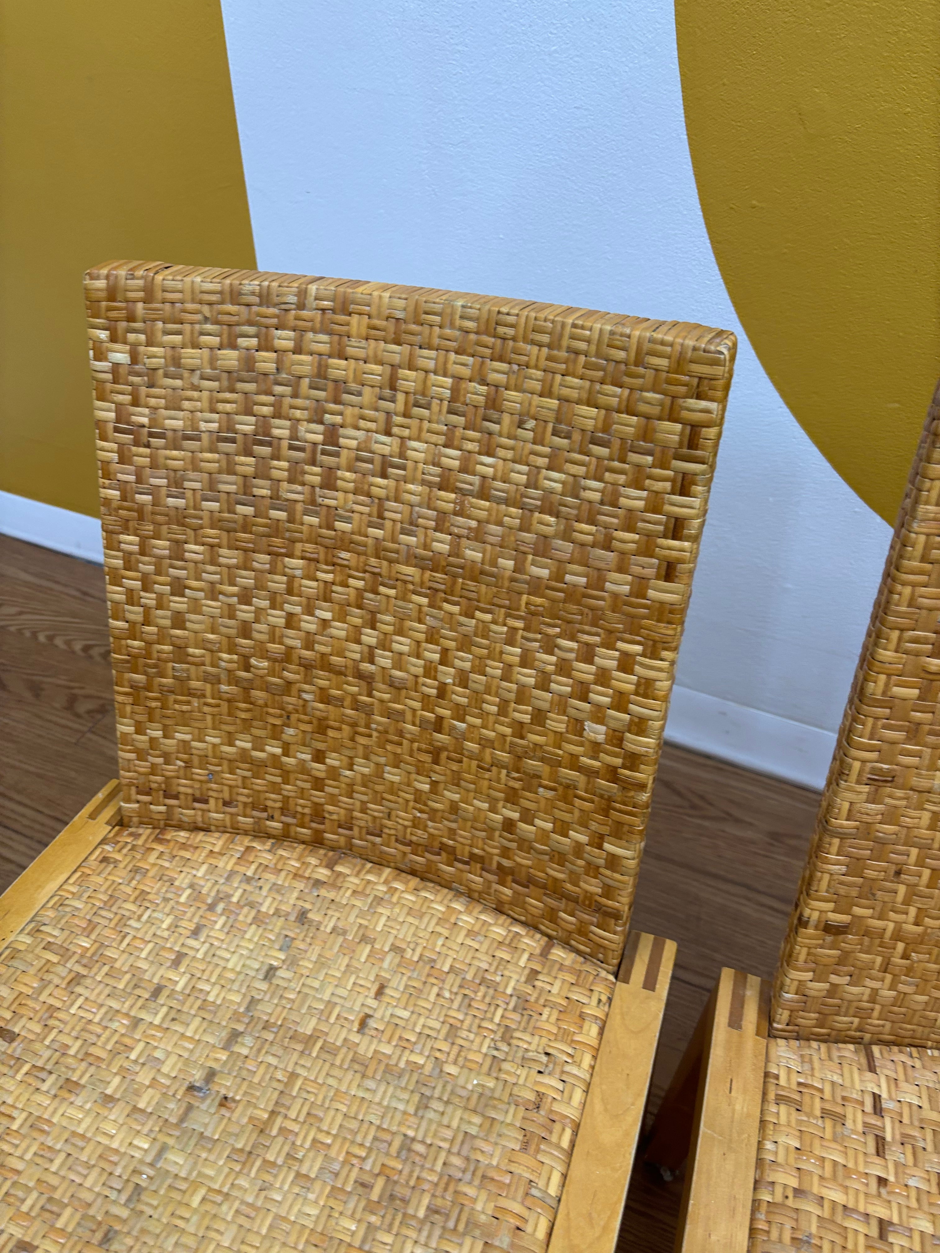 Set of 2 Wicker Dining Chairs