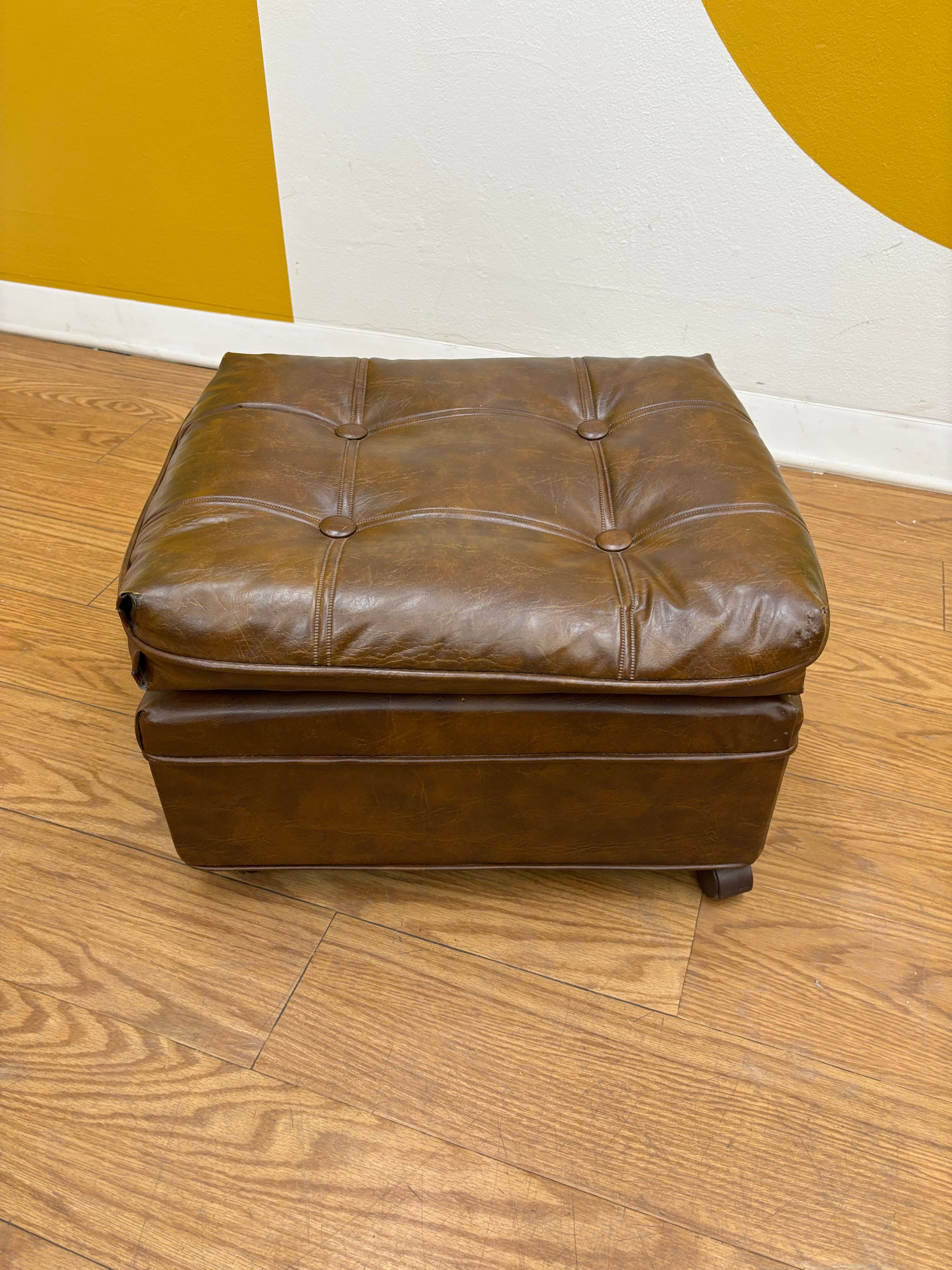 Brown Tufted Ottoman