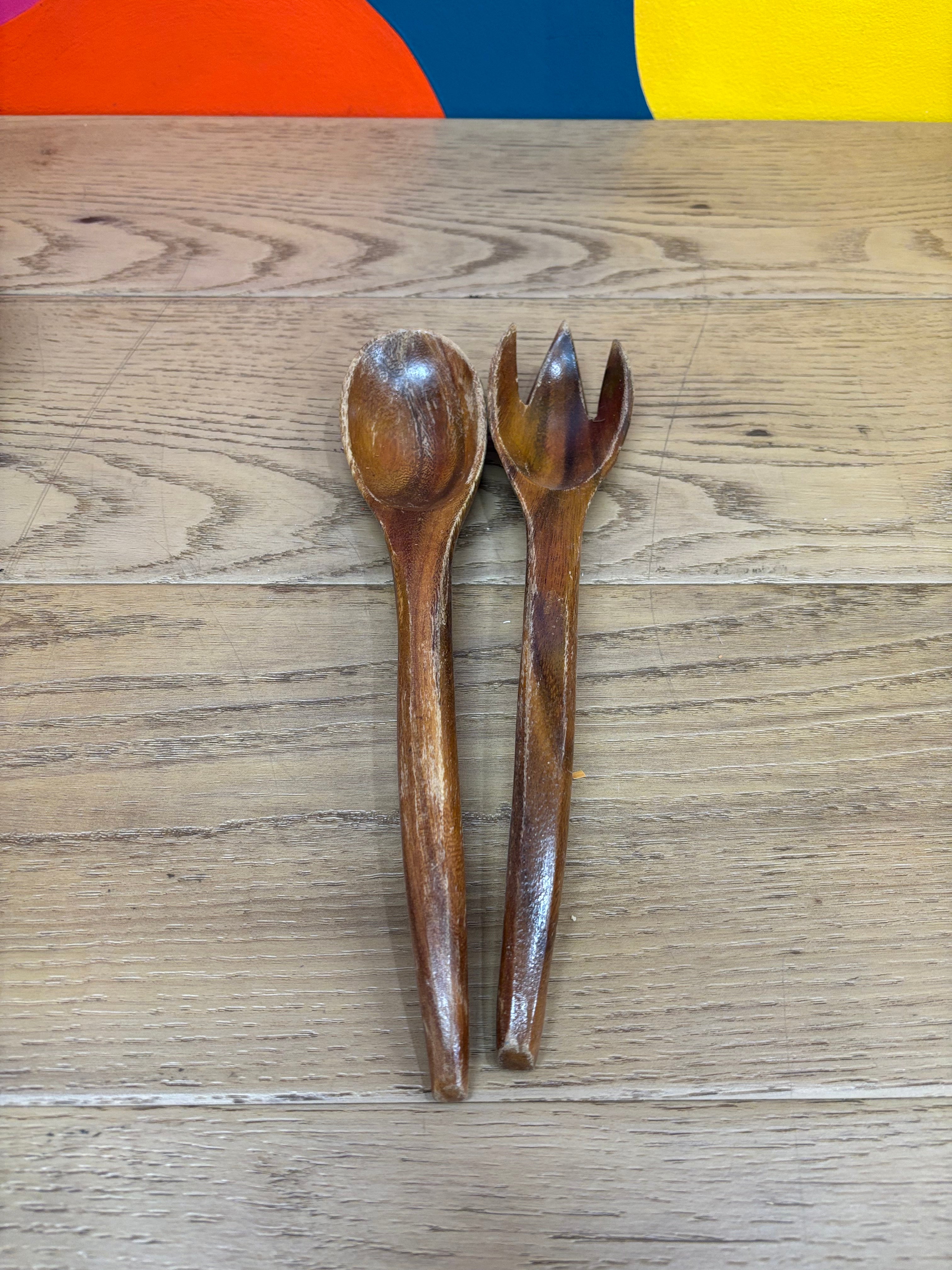 Wood Salad Bowl Serving Set