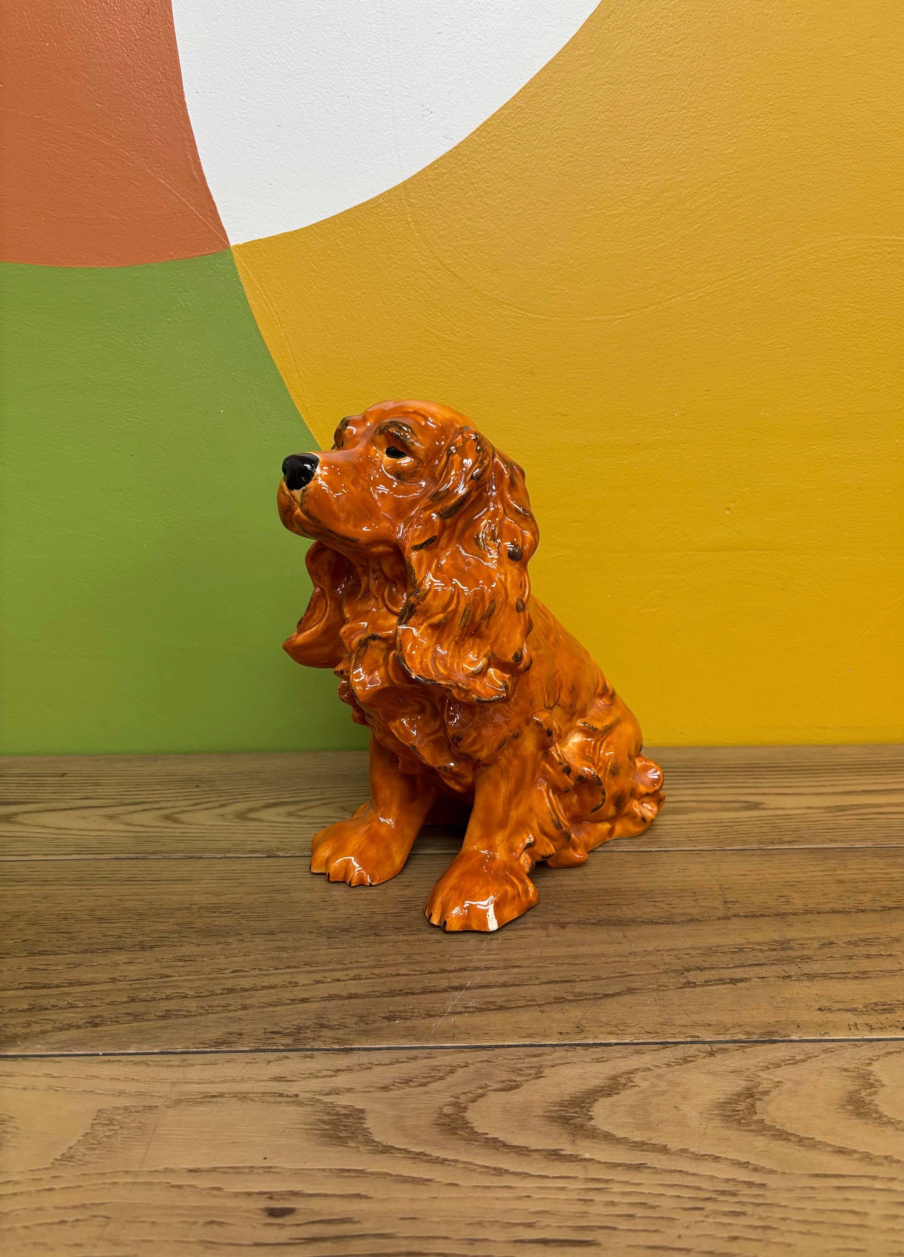 Large Ceramic Dog Statue