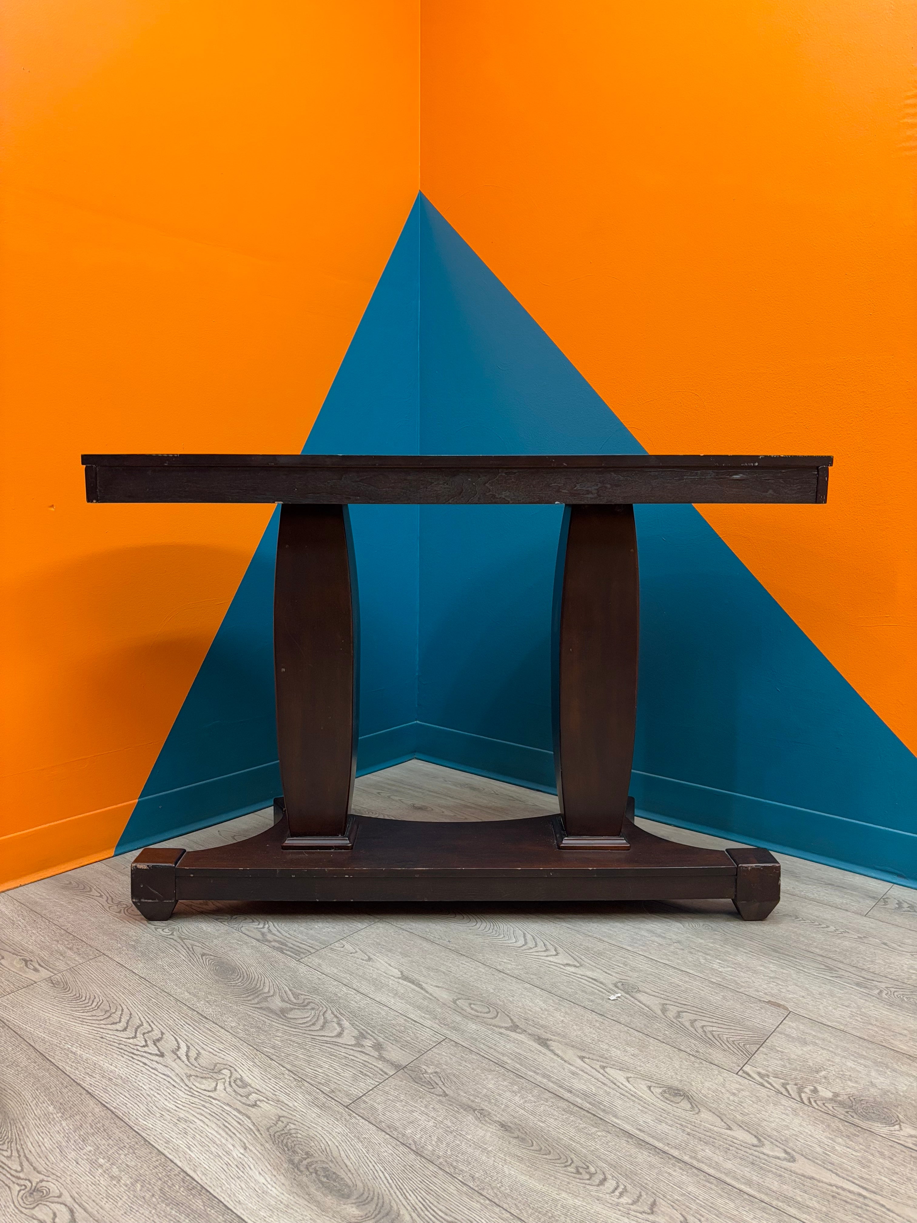 Half Moon Wooden Console Table