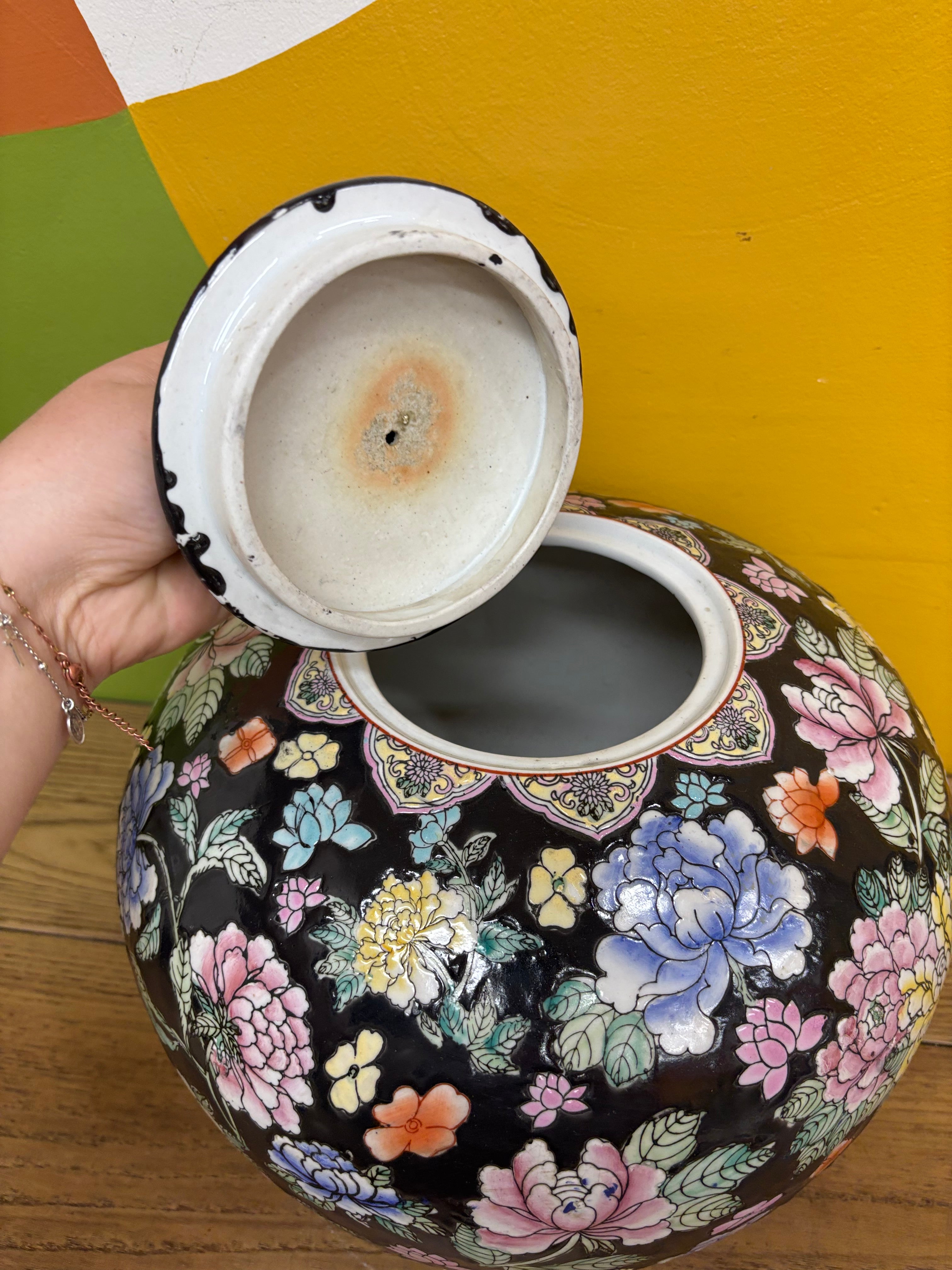 Large Floral Ceramic Vase