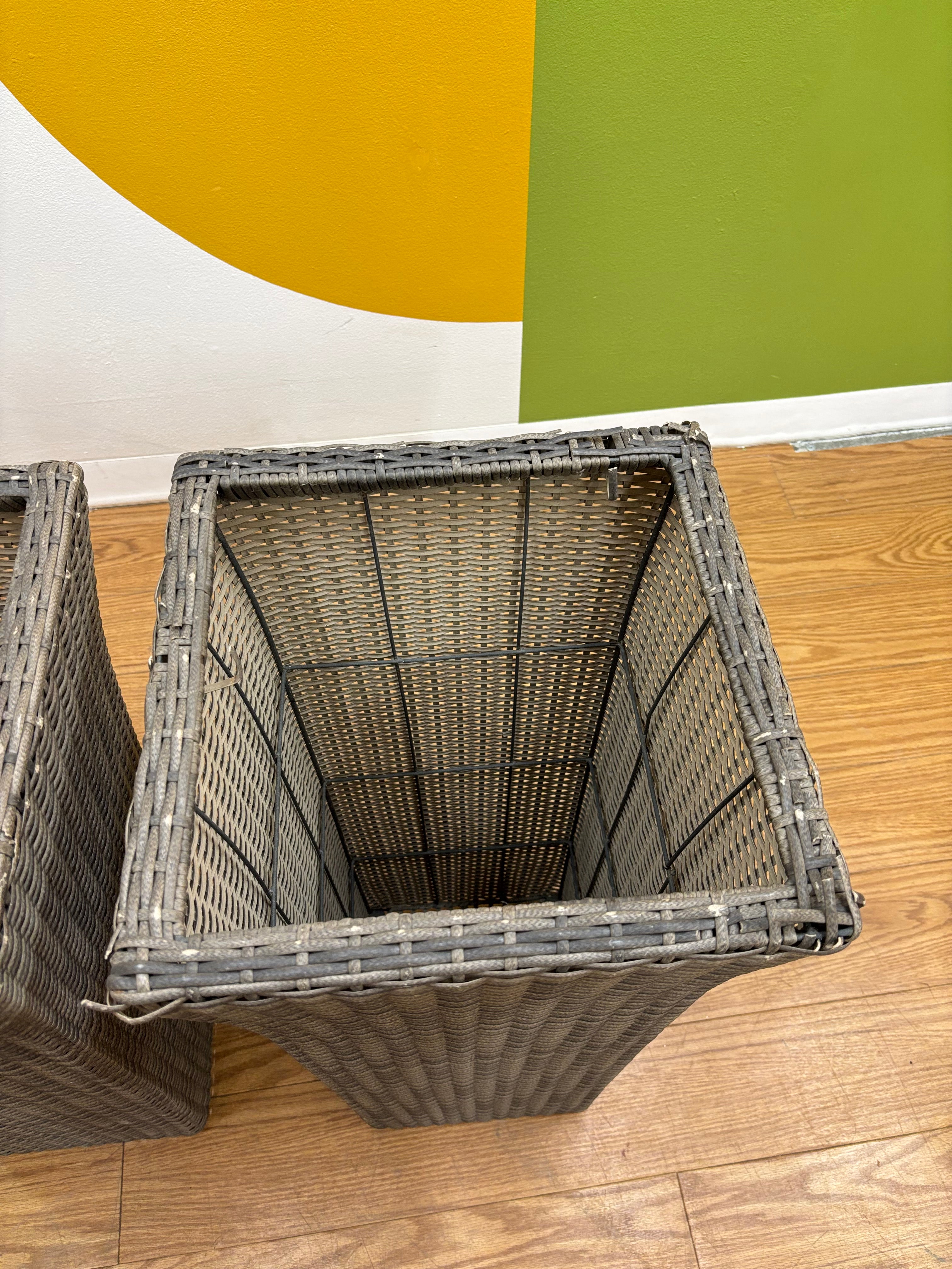 Set of 2 Wicker Planters