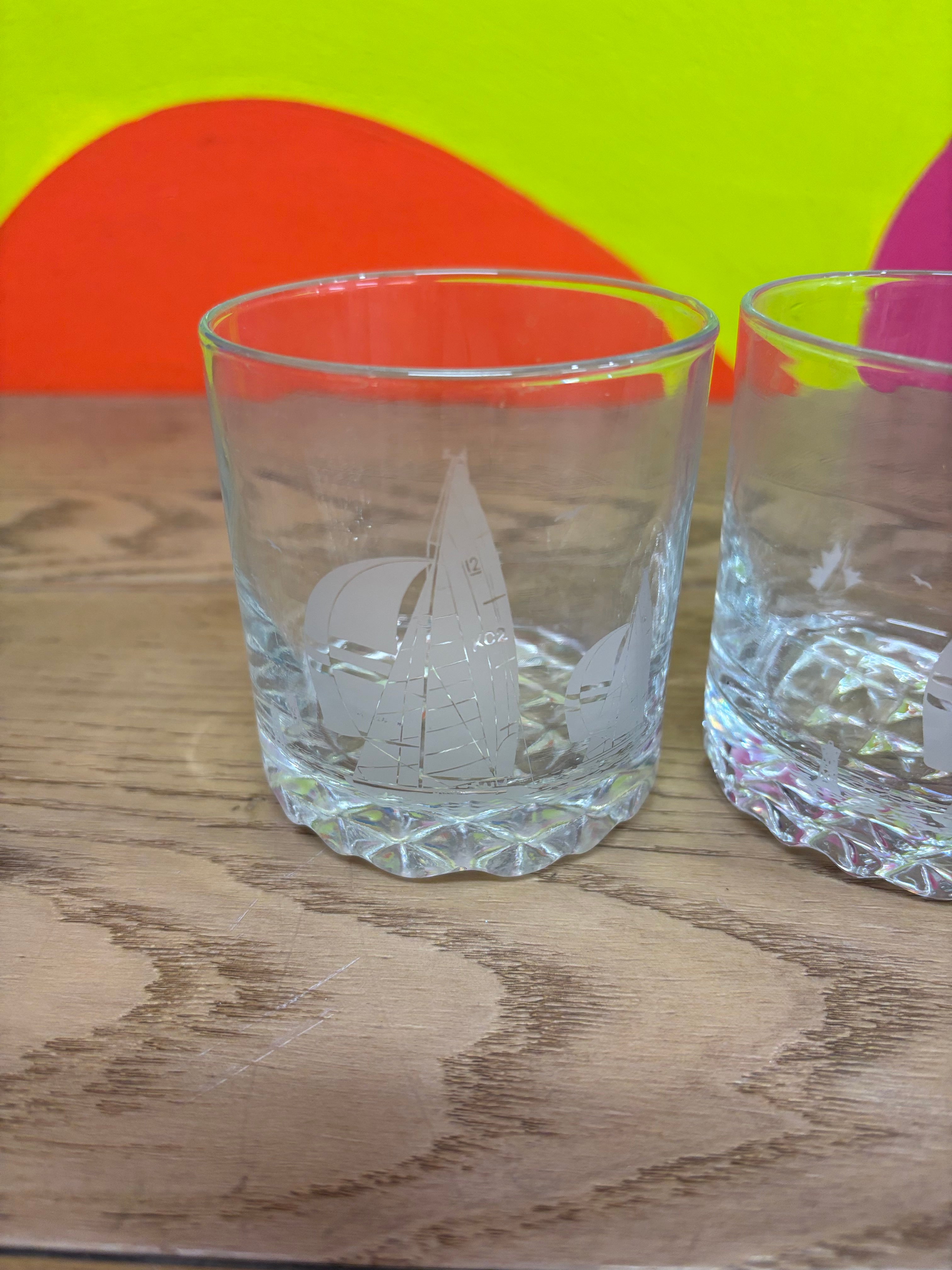 (2) Nautical Themed Glasses