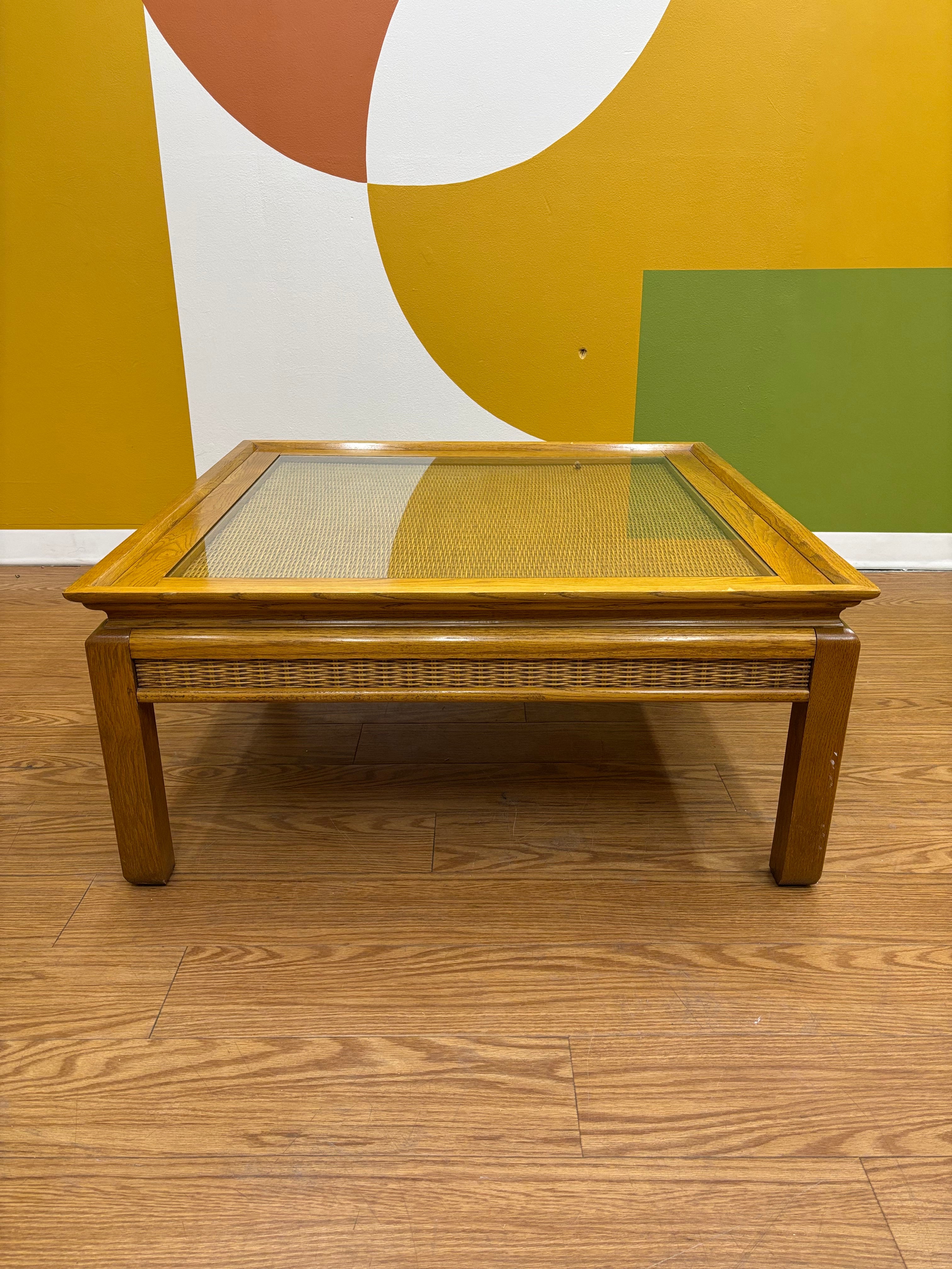 Square Coffee Table with Glass Top