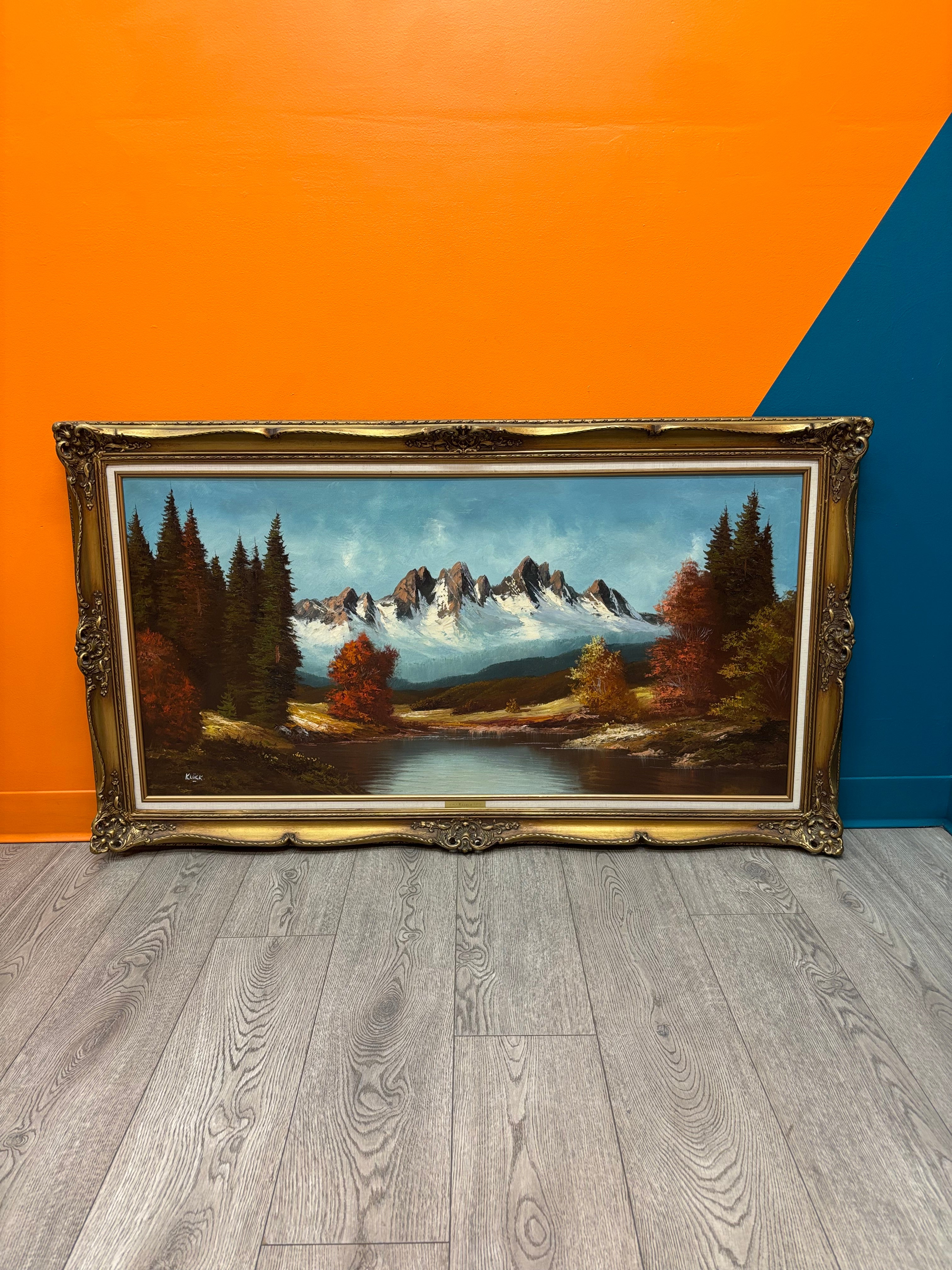 Gold Framed Mountain Painting