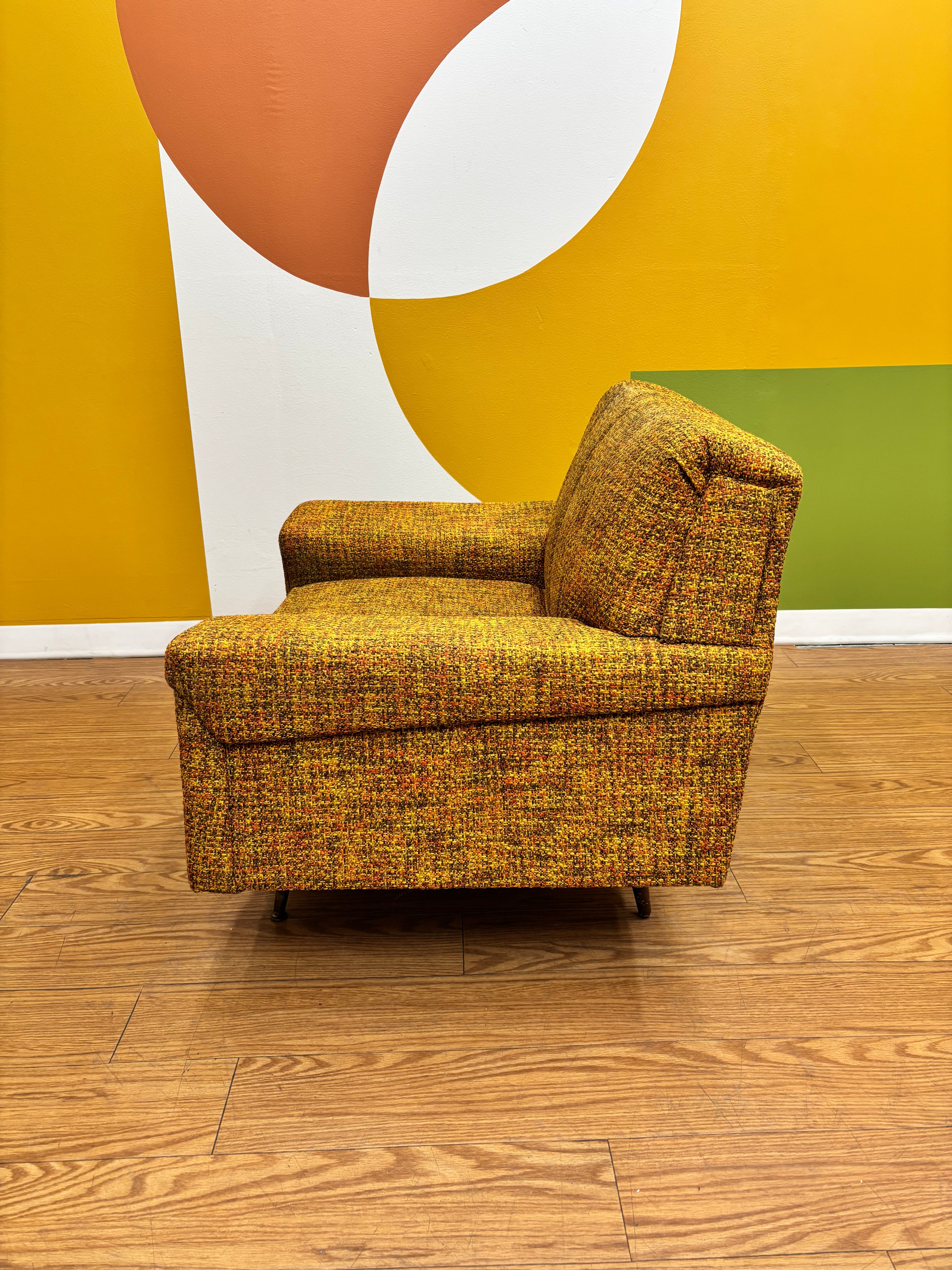Yellow Tweed Armchair