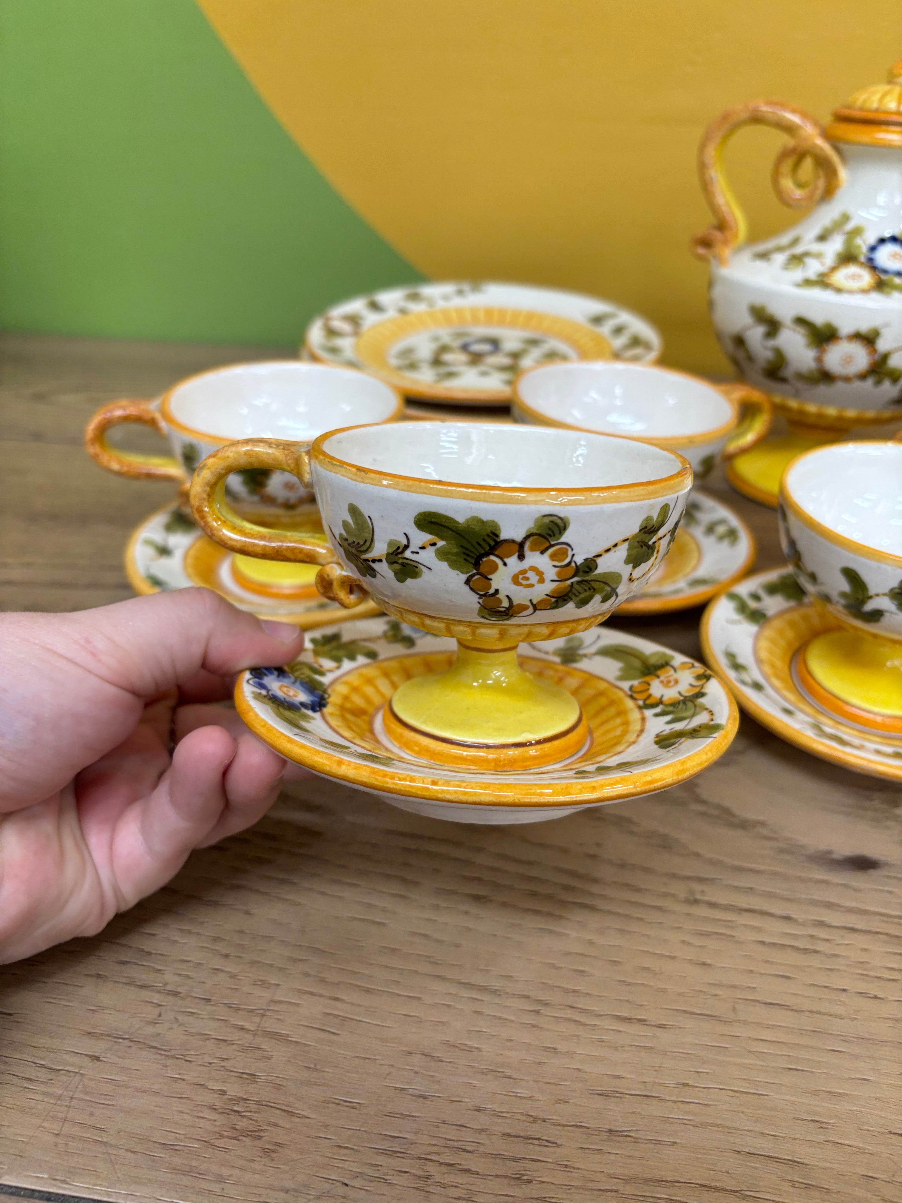 Hand Painted Ceramic Teapot Set