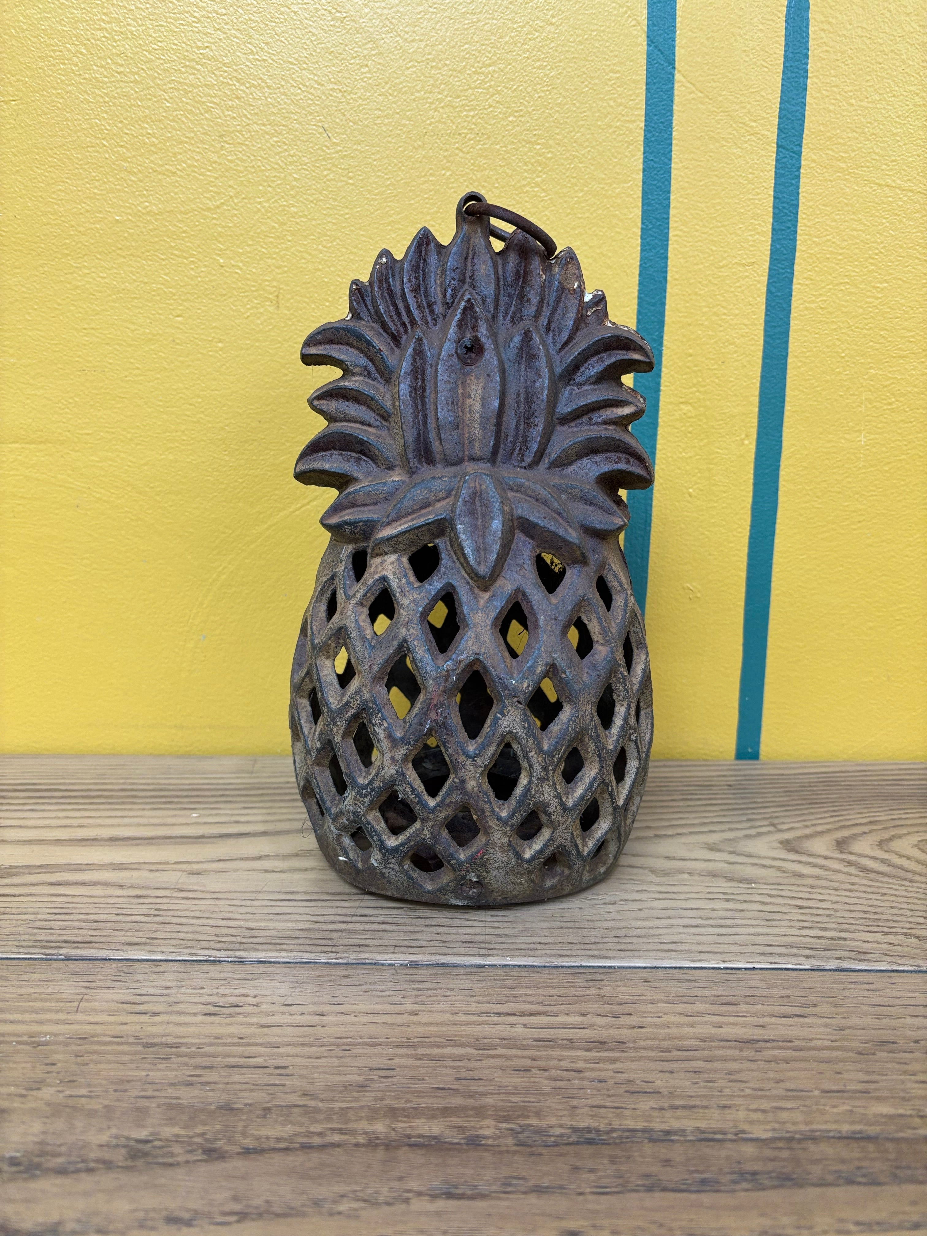 Cast Iron Pineapple Lantern Candle Holder