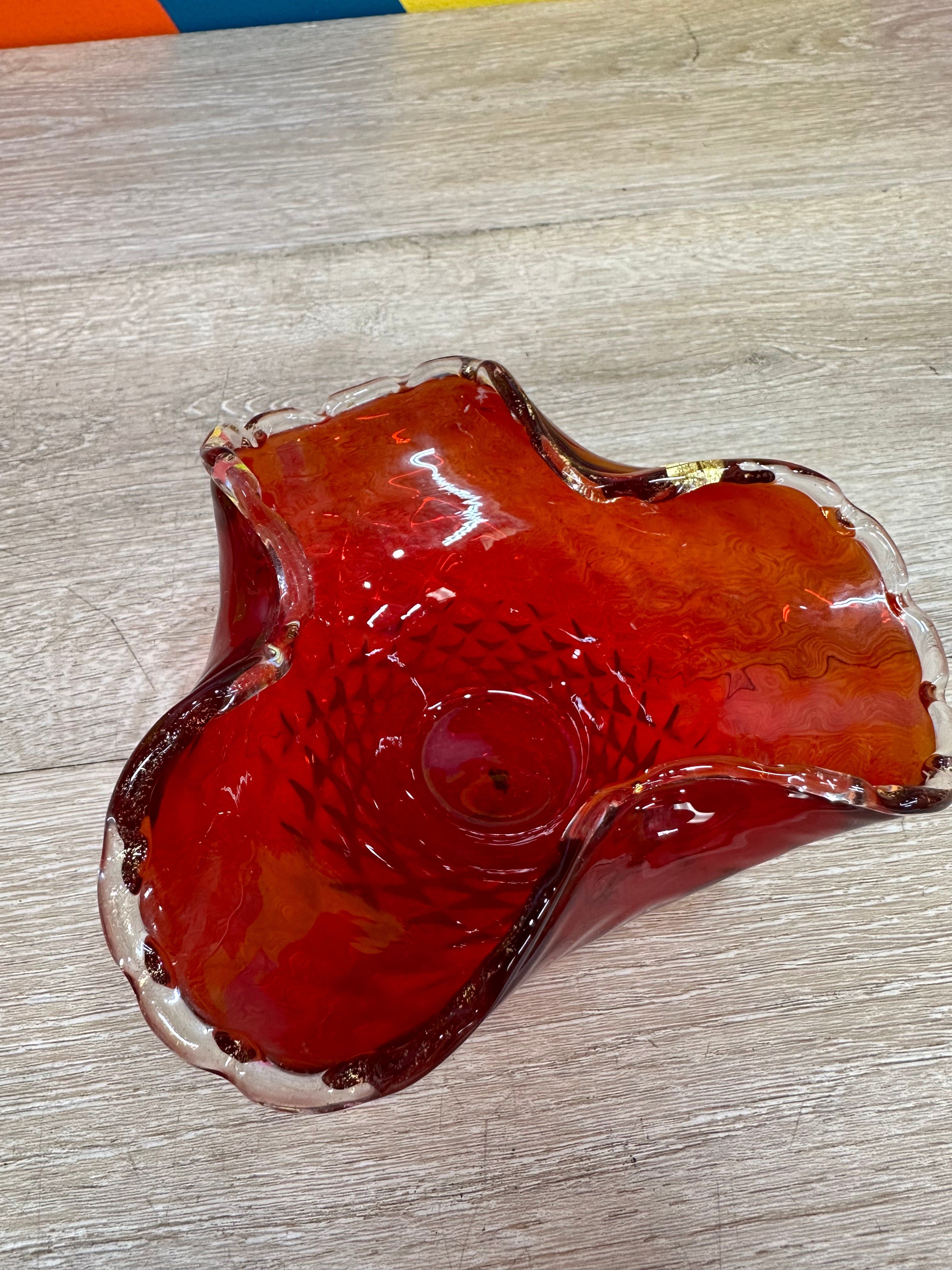 Red Ruby Glass Dish