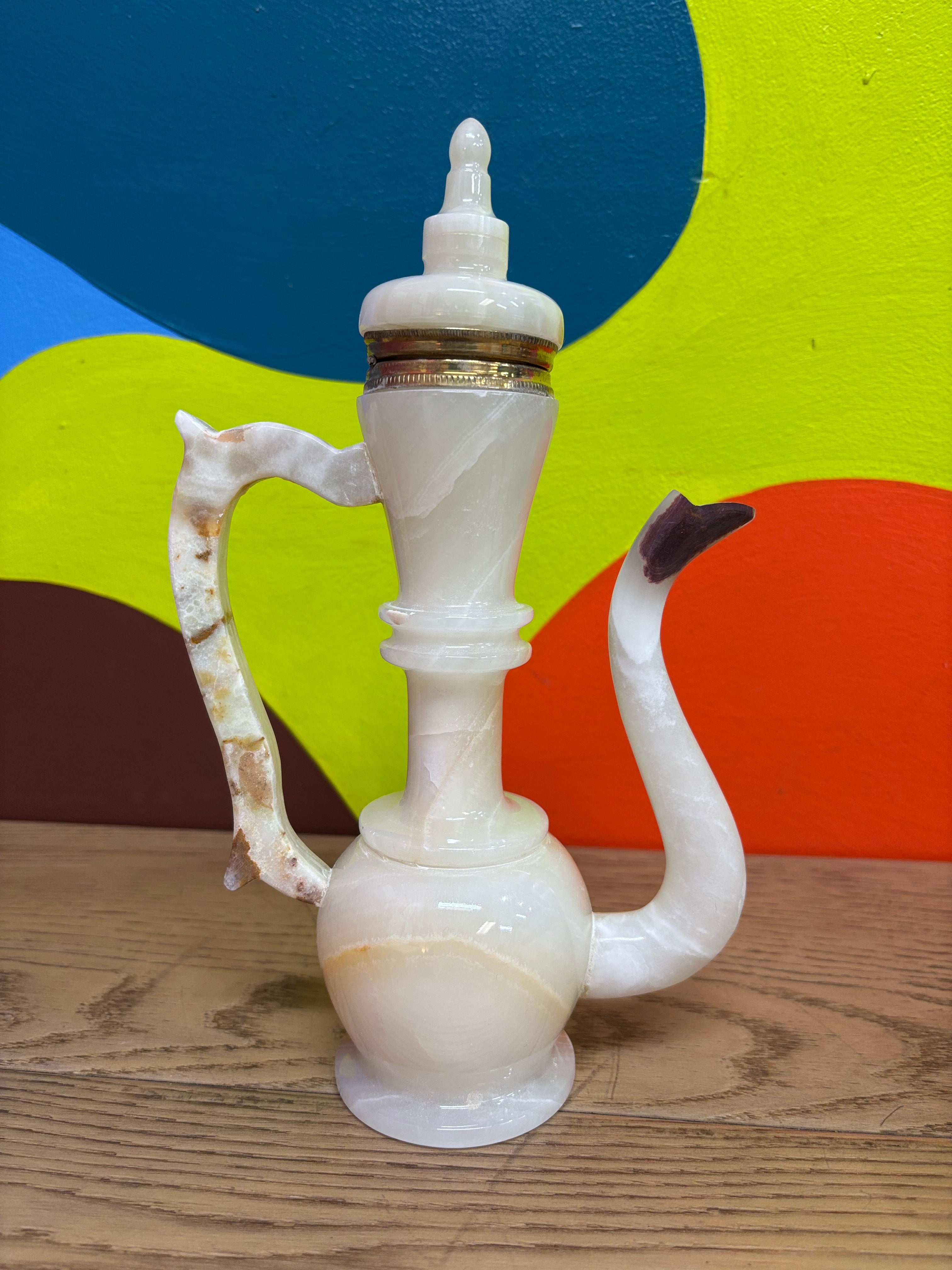 Carved Onyx Pitcher and Goblets Set