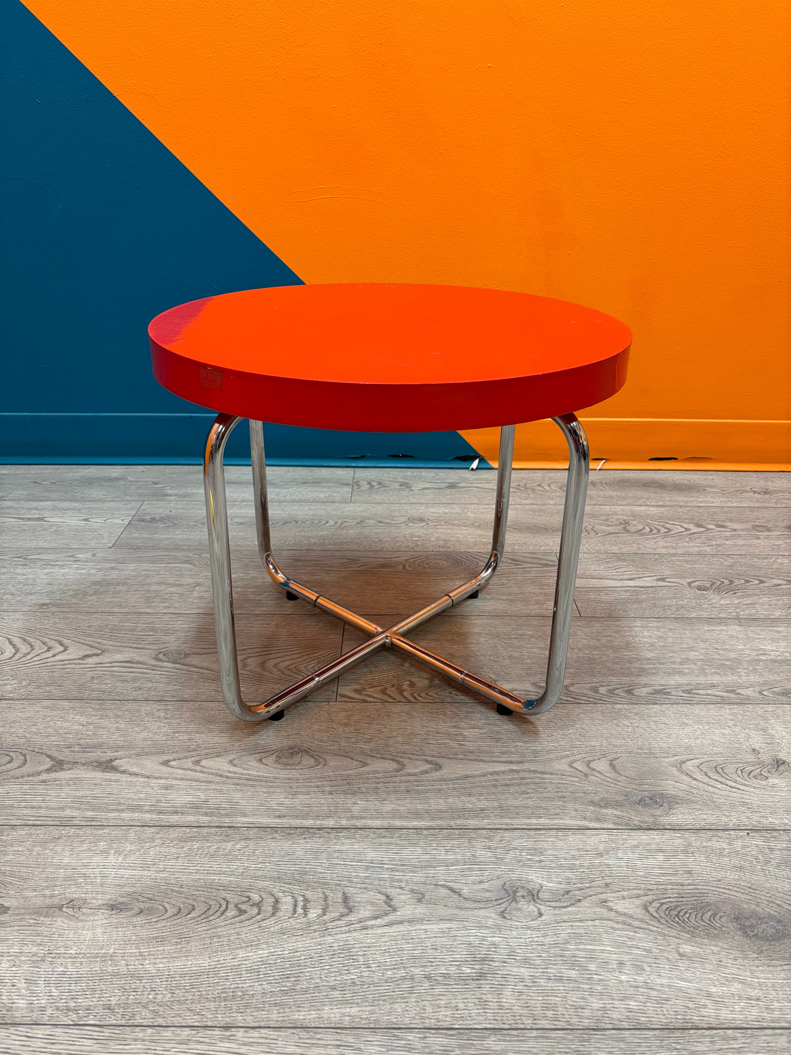 Short Red Side Table