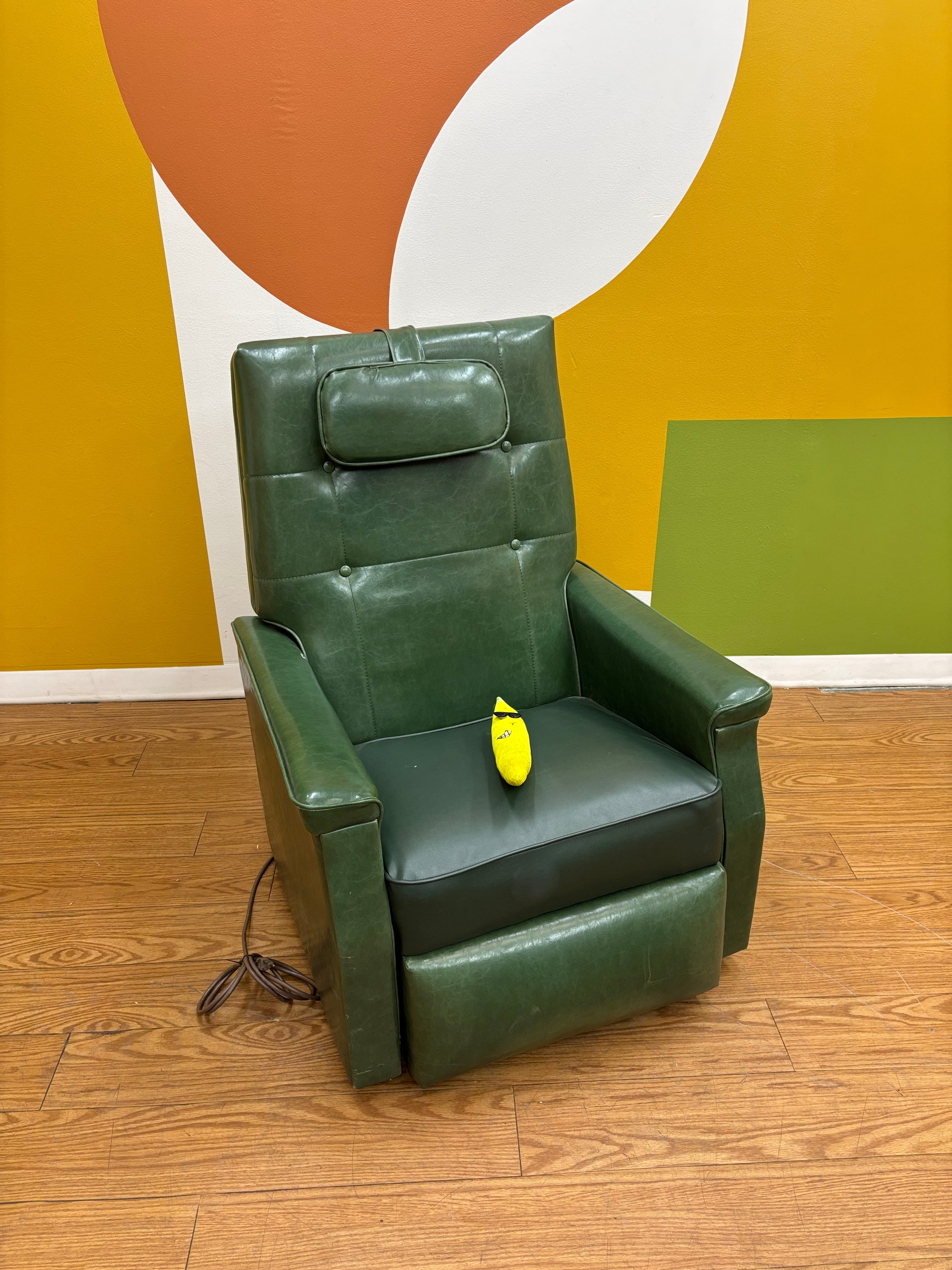 Green Pleather Recliner