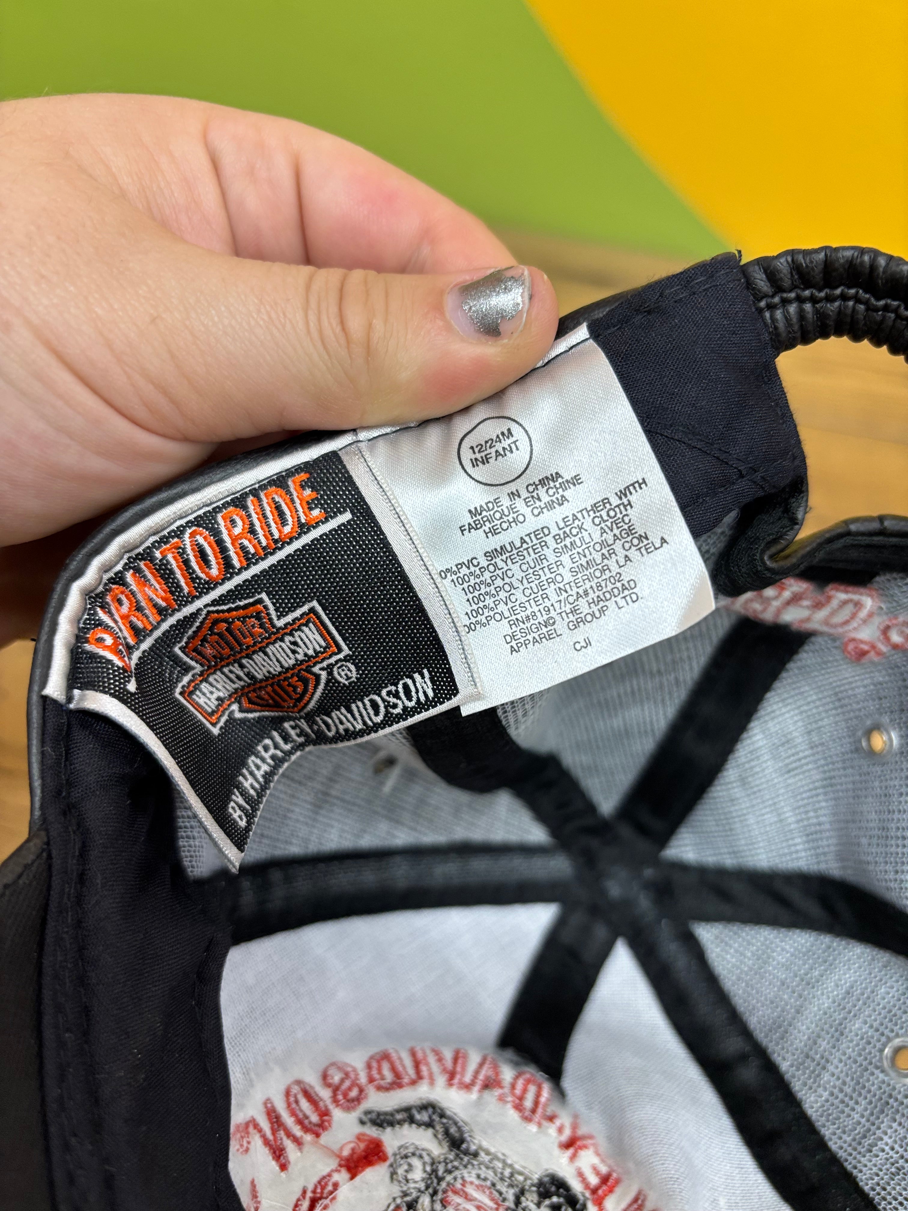 Harley Davidson Pleather Cap - 12/24 Months