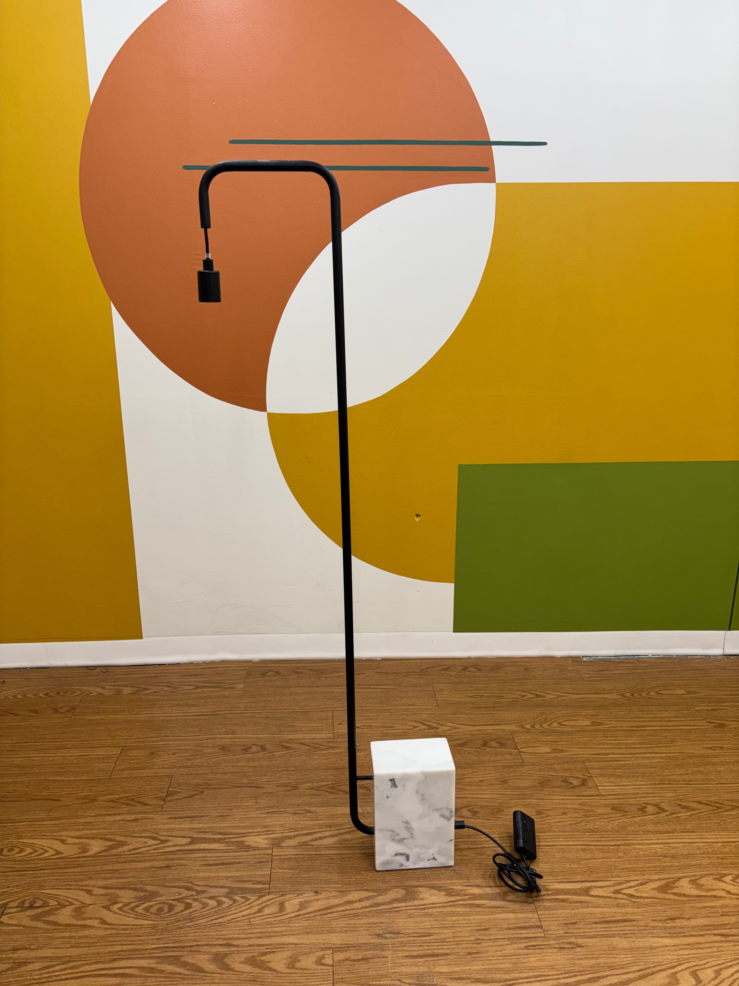 Black Floor Lamp with Marble Base