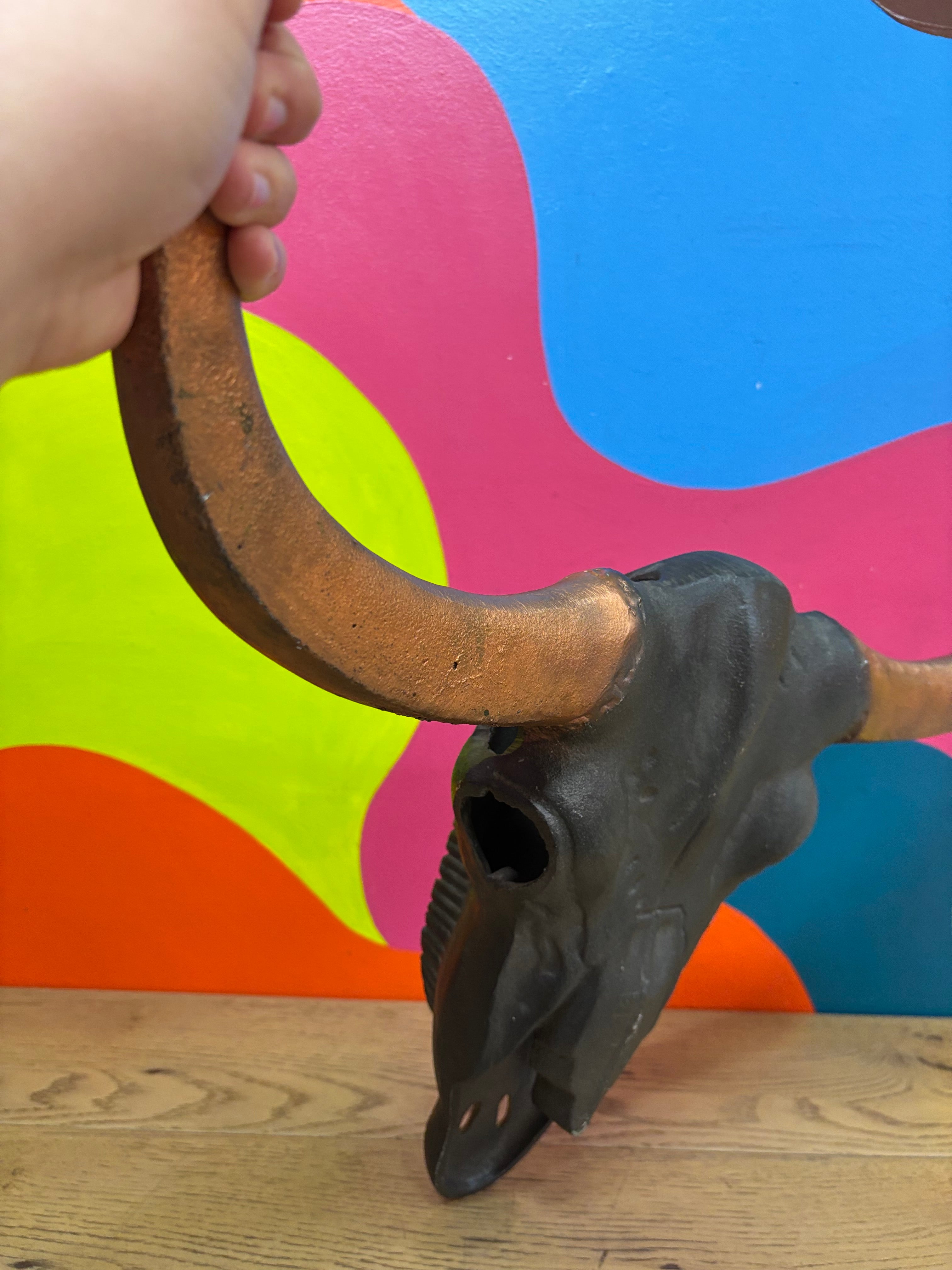 Metal Longhorn Skull