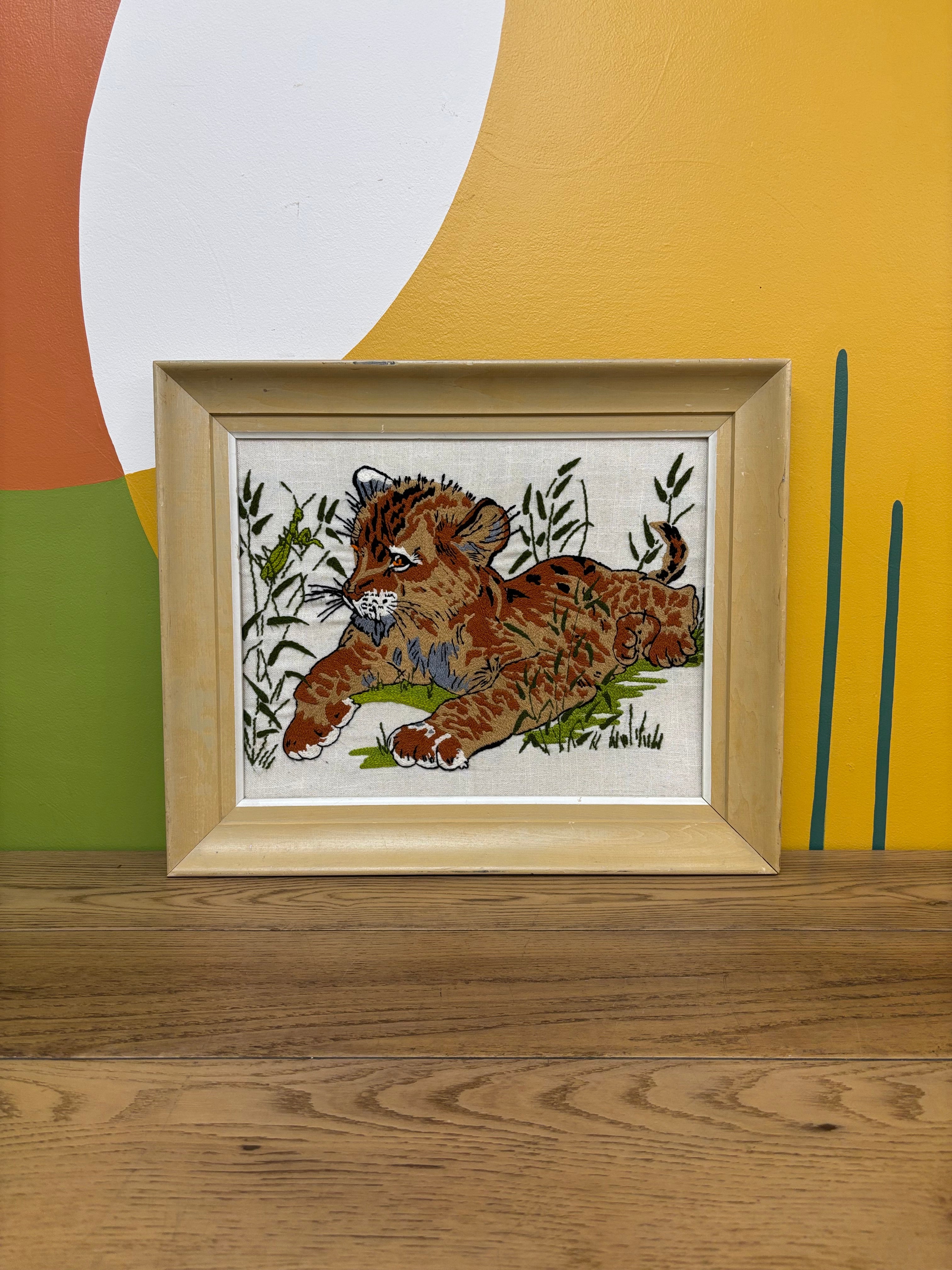 Lion Cub Embroidery Art