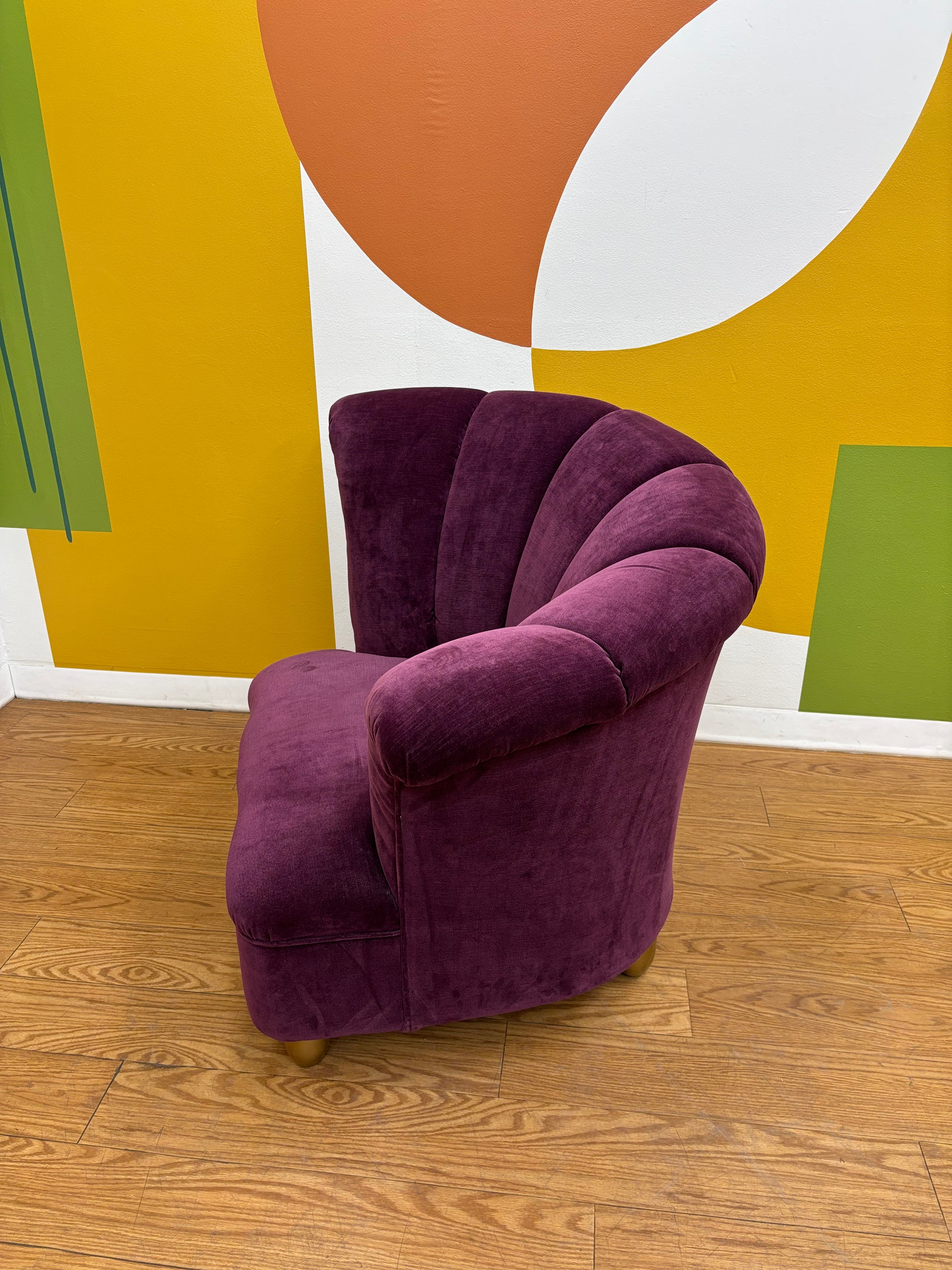 Purple Asymmetrical Scalloped Chair
