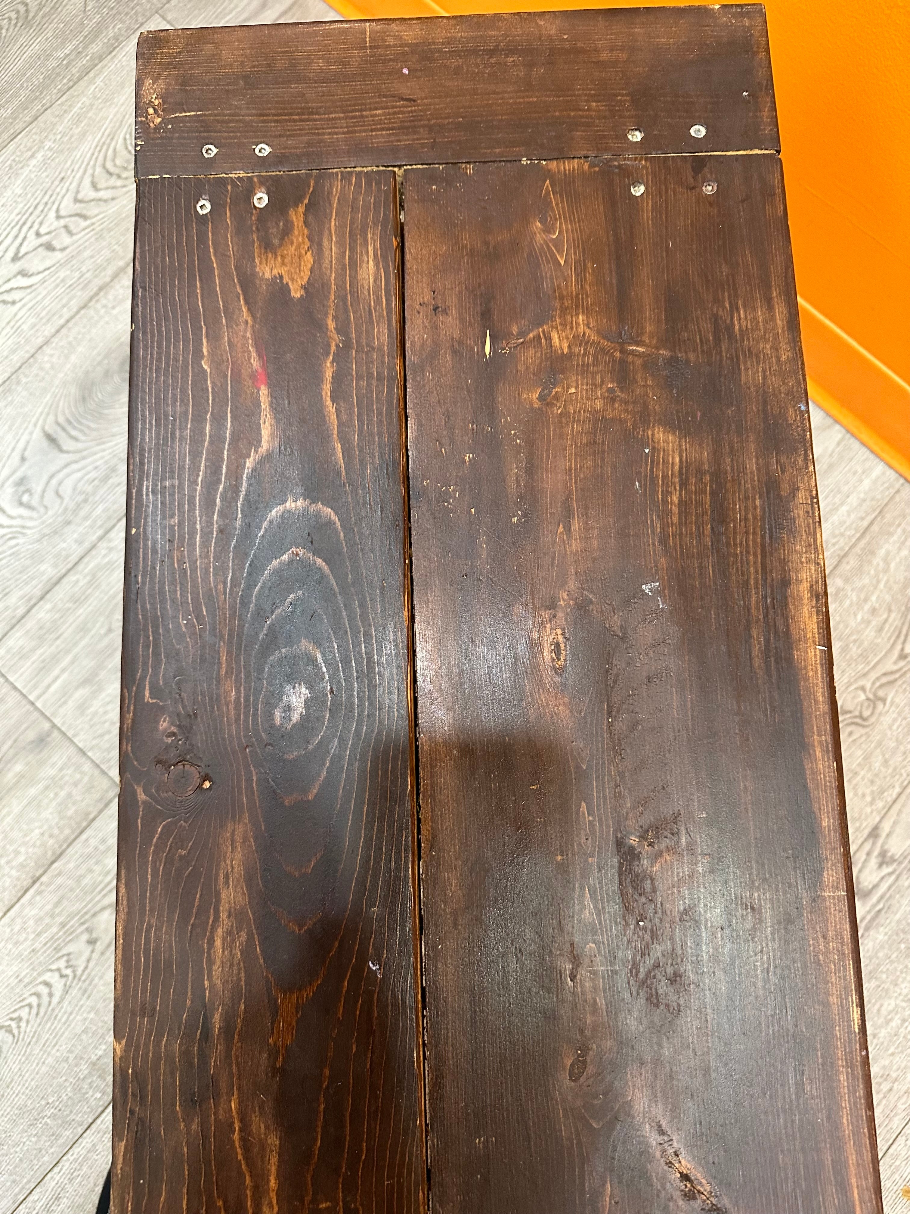 Dark Brown Wood Bench