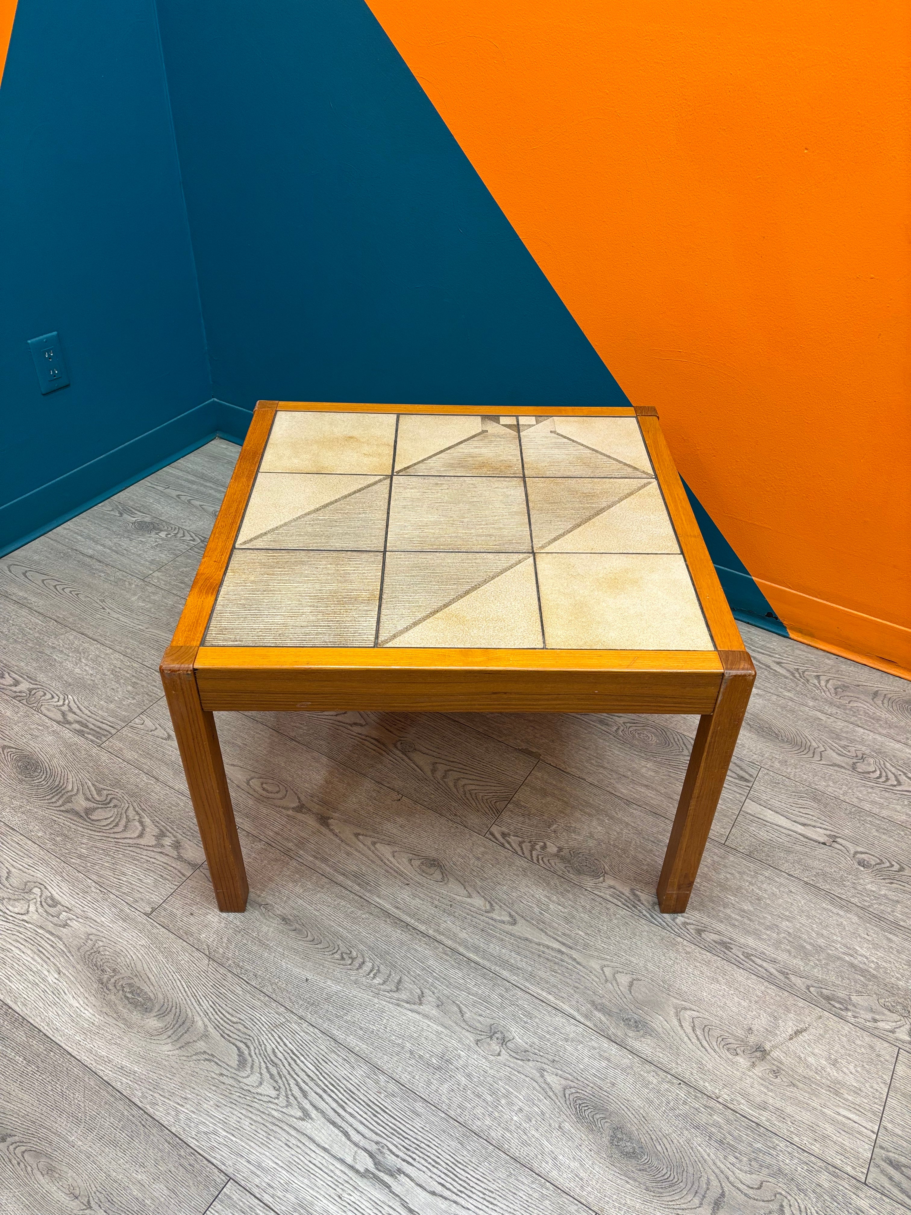 Tile Top Wood Side Table (Made in Denmark)