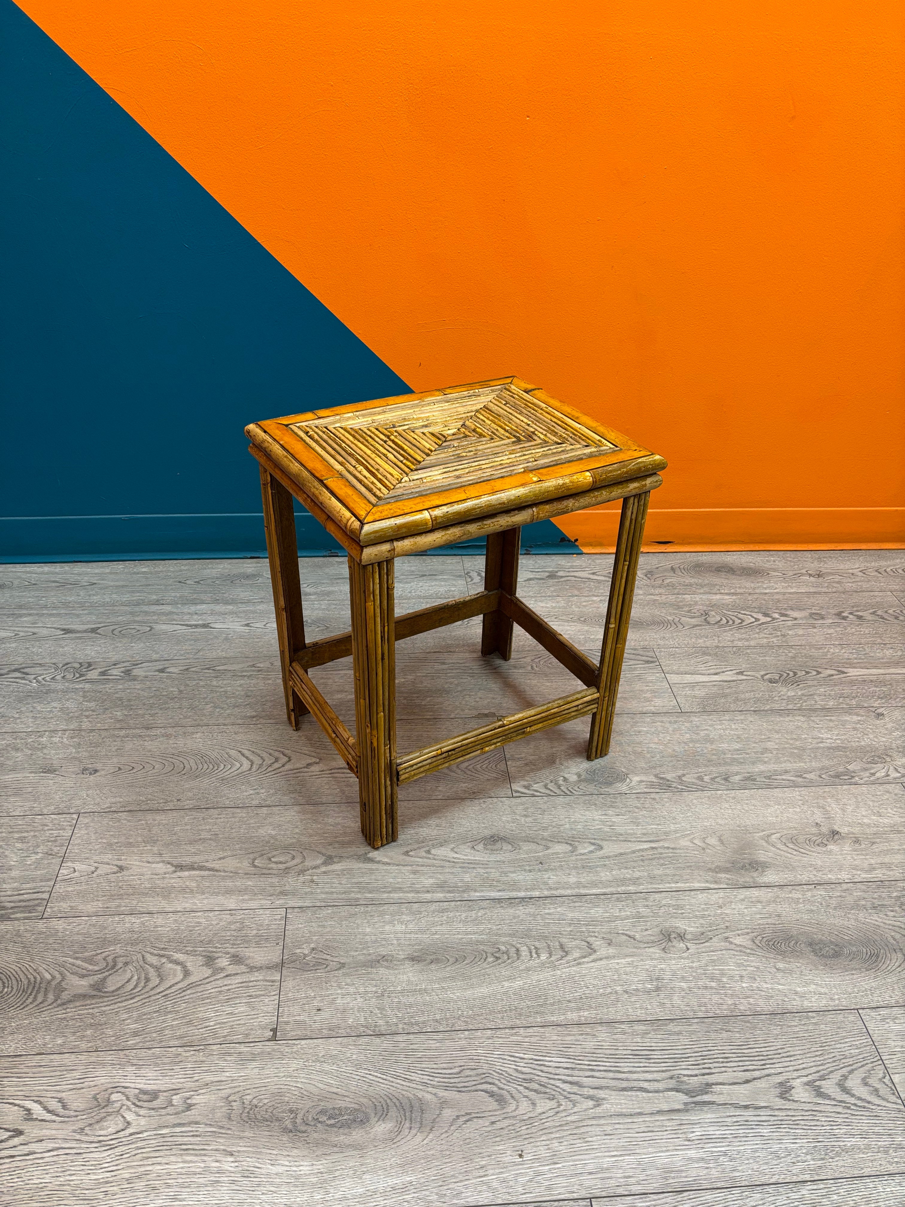 Bamboo & Rattan Side Table