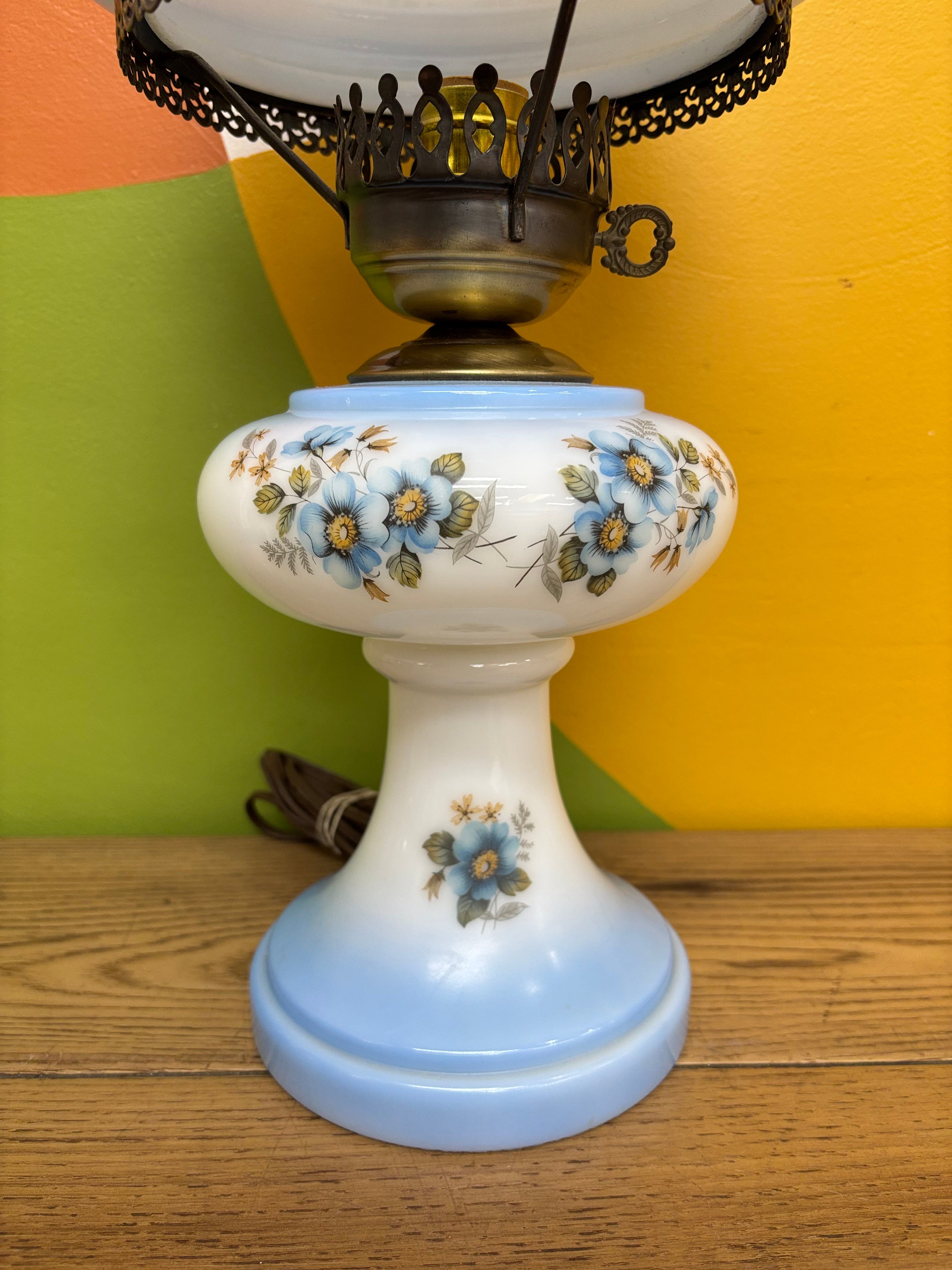 Blue Hurricane Lamp