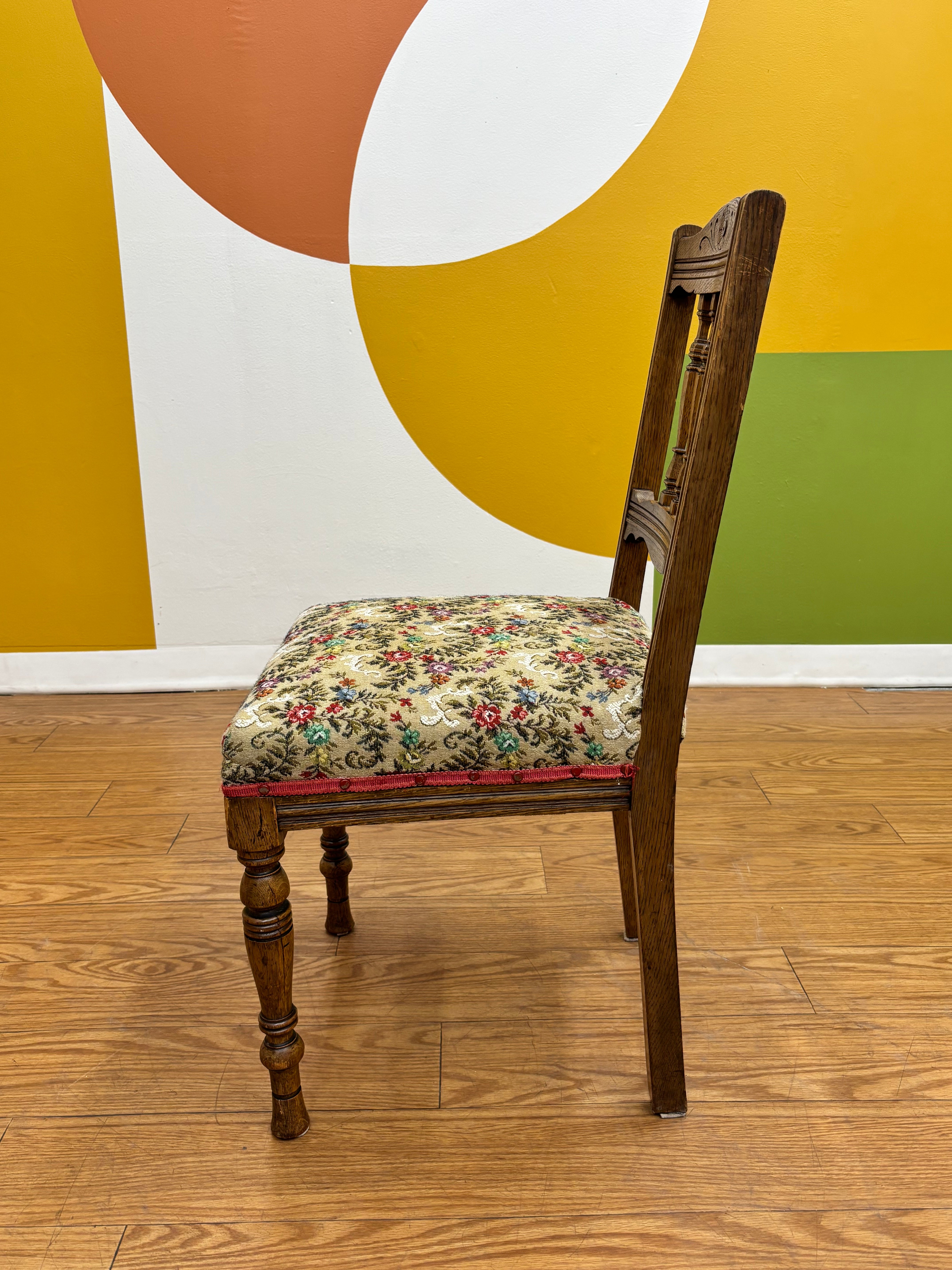 Wood Floral Dining Chair (4)