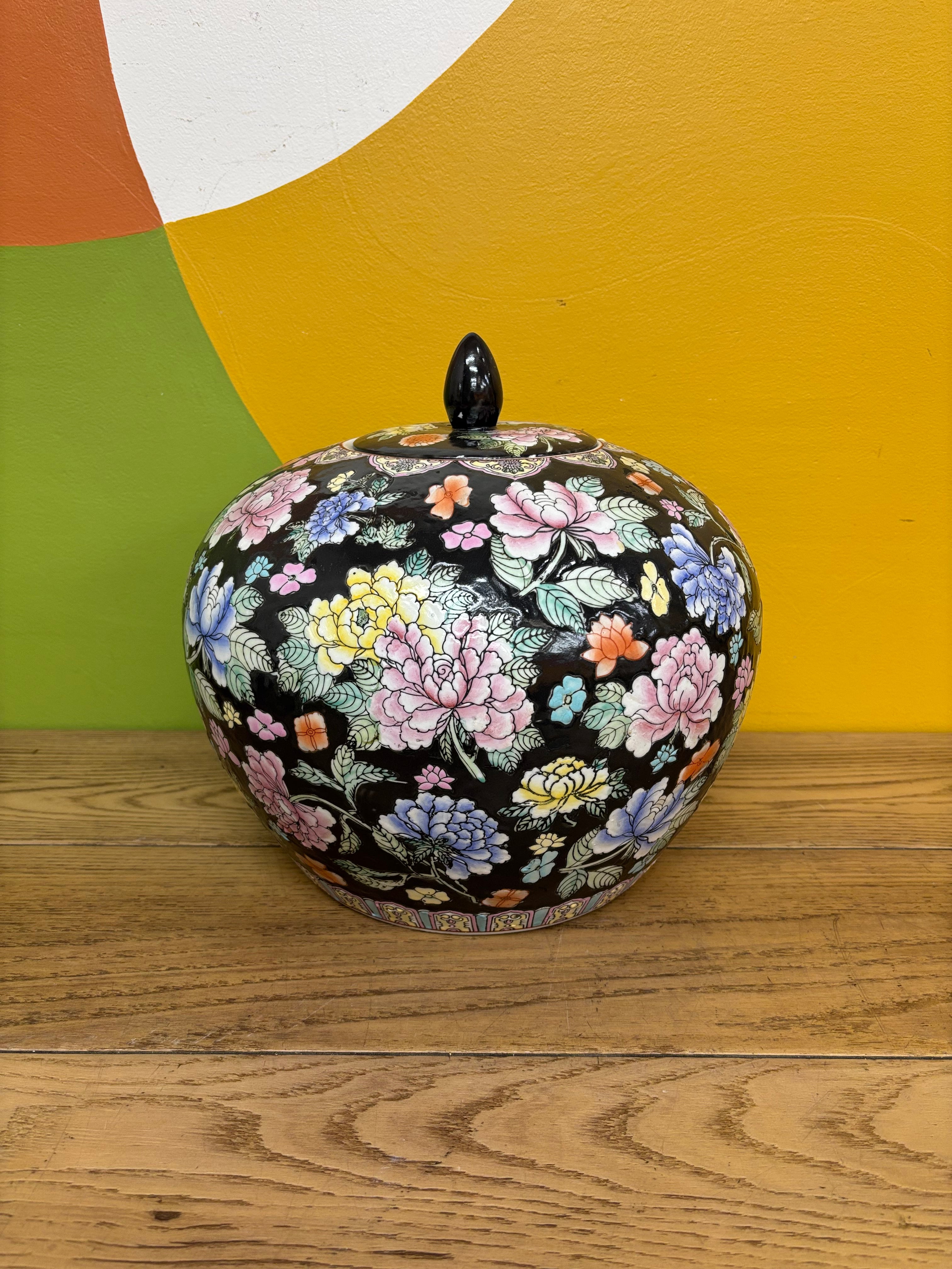 Large Floral Ceramic Vase