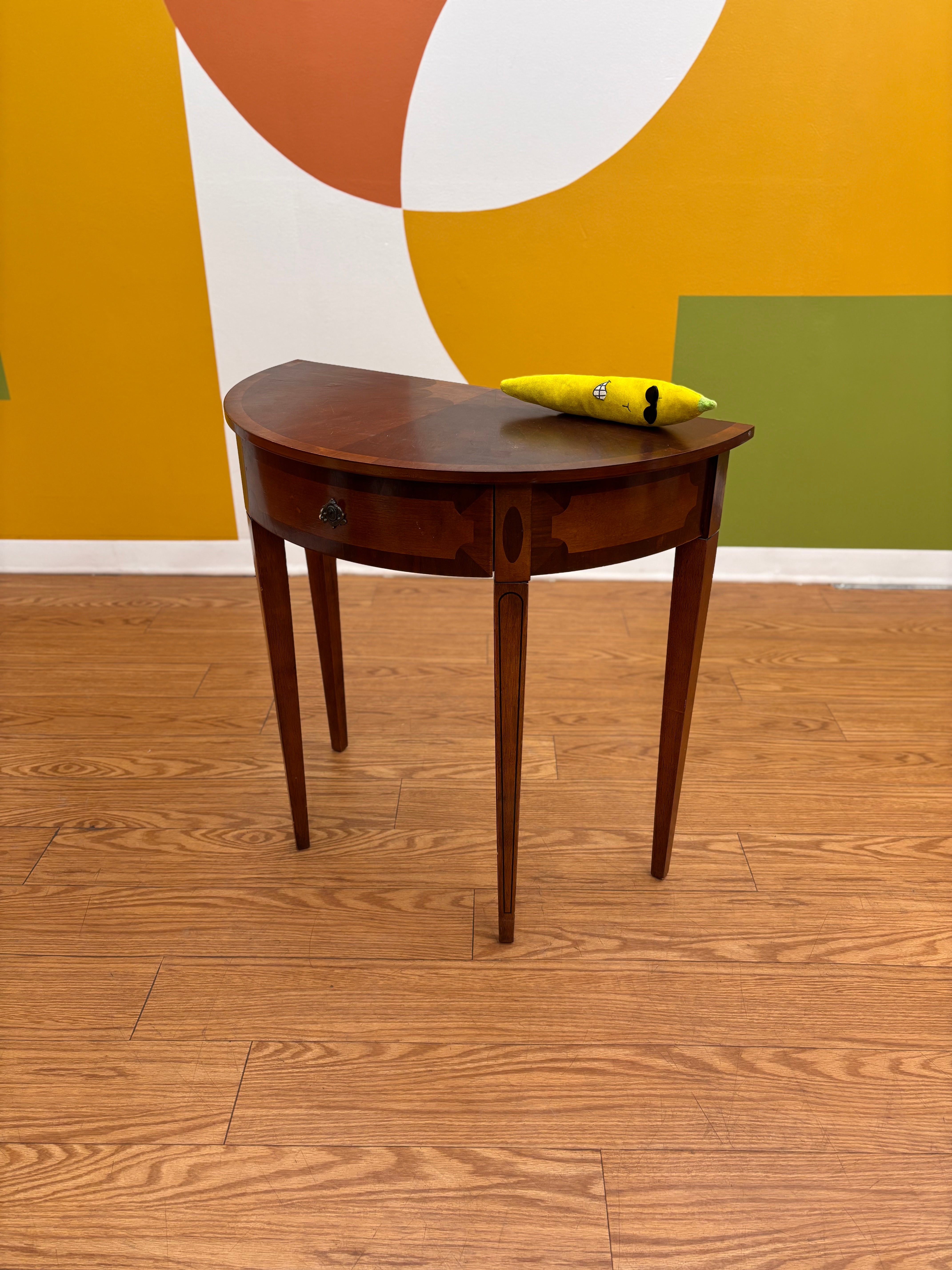 Wood Half Moon Table