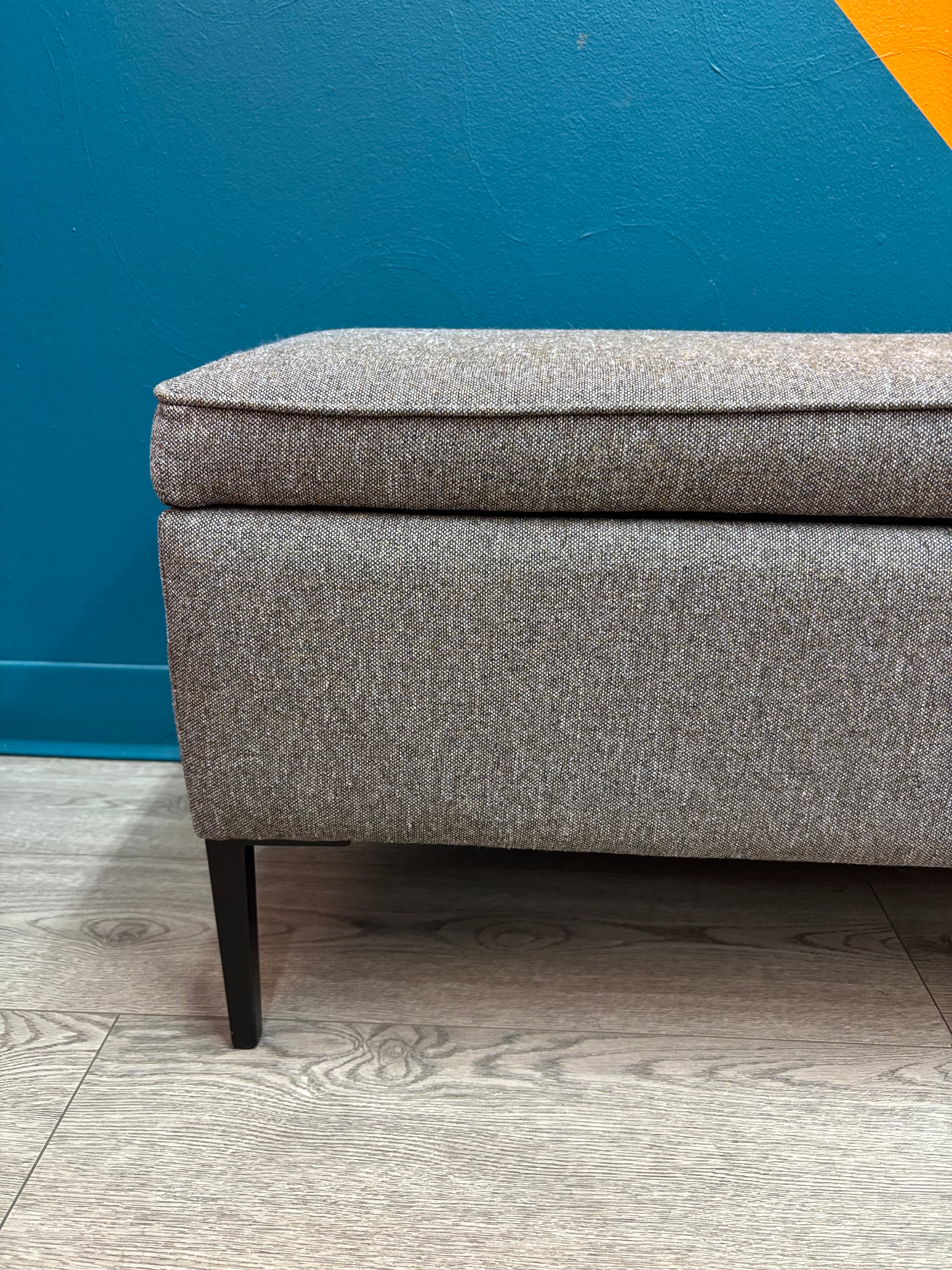 Grey Fabric Storage Bench