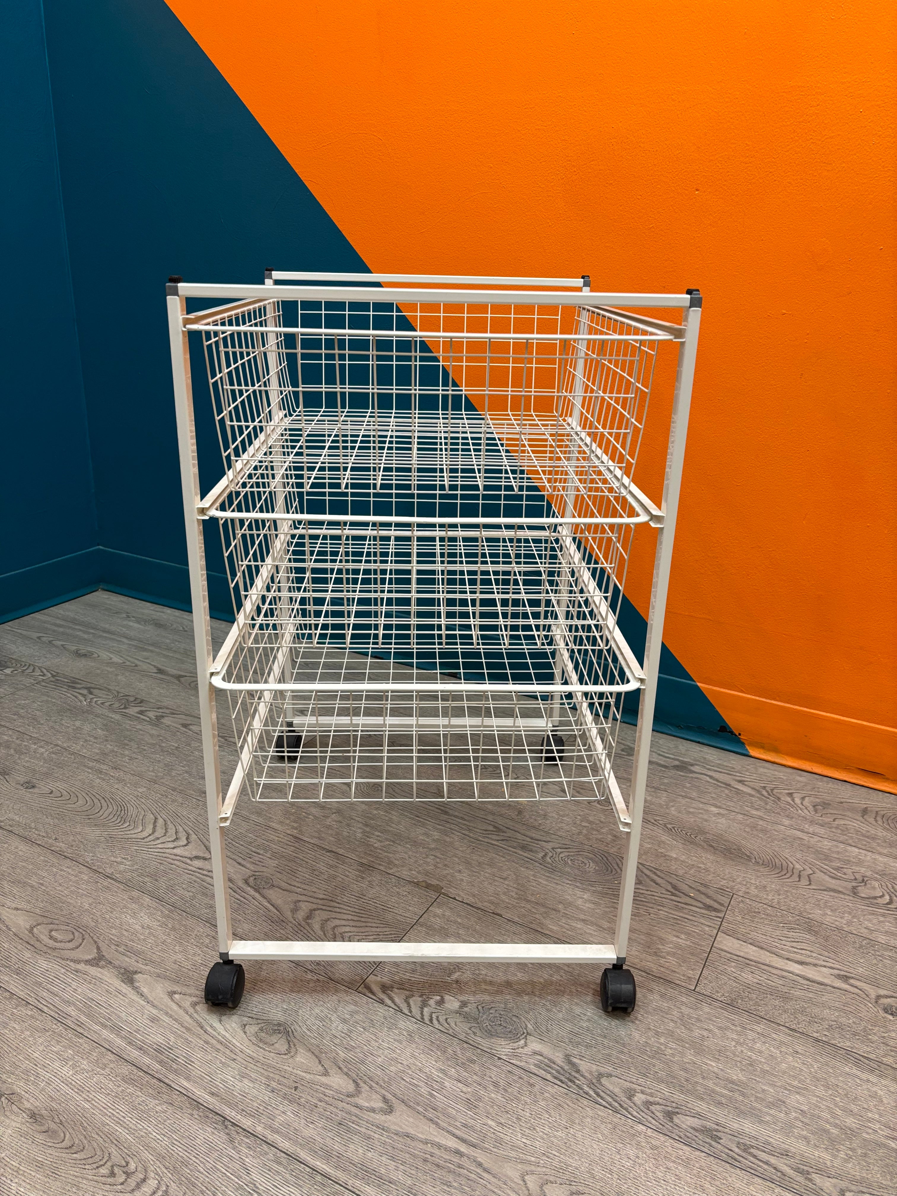 White Wire Basket Storage