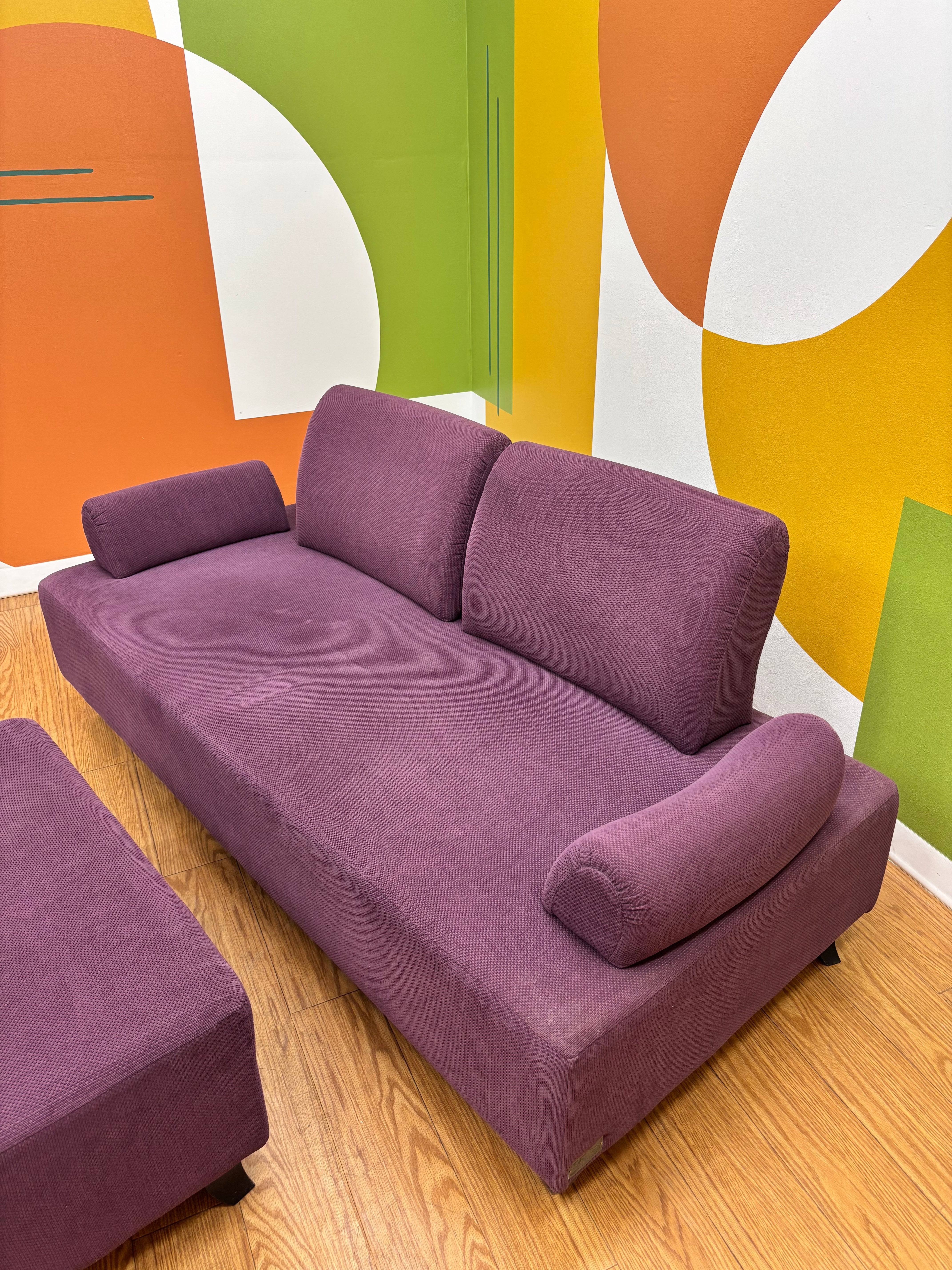 Purple Sofa with Matching Ottoman