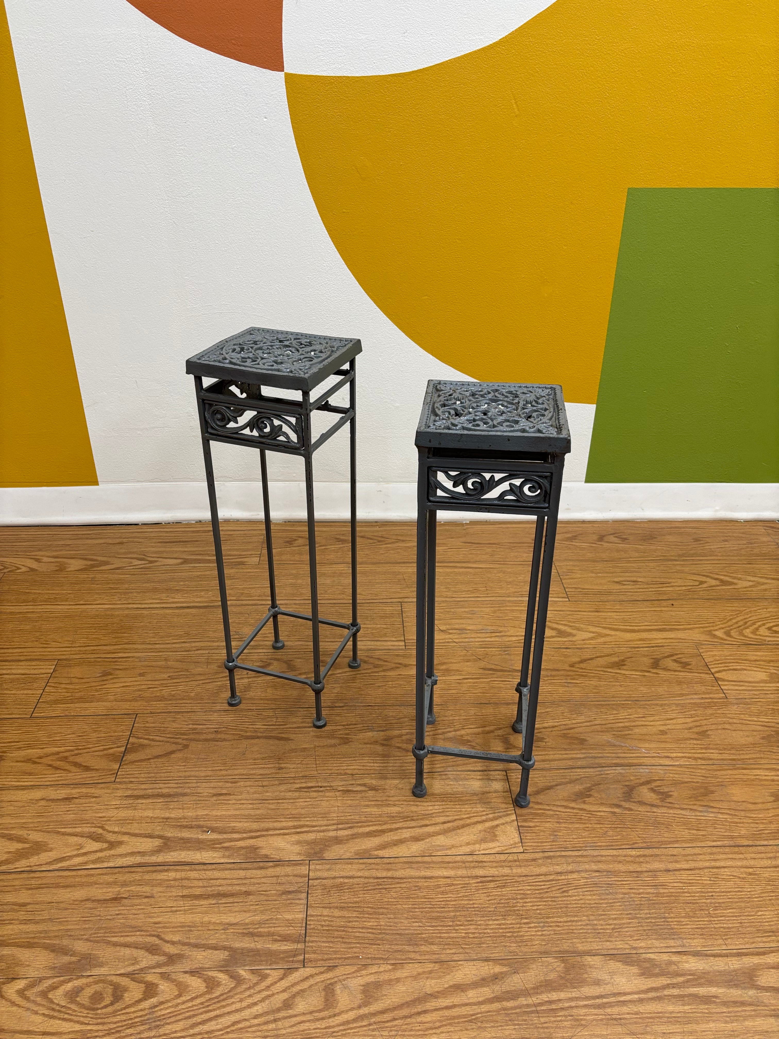 (2) Silver Plant Stands