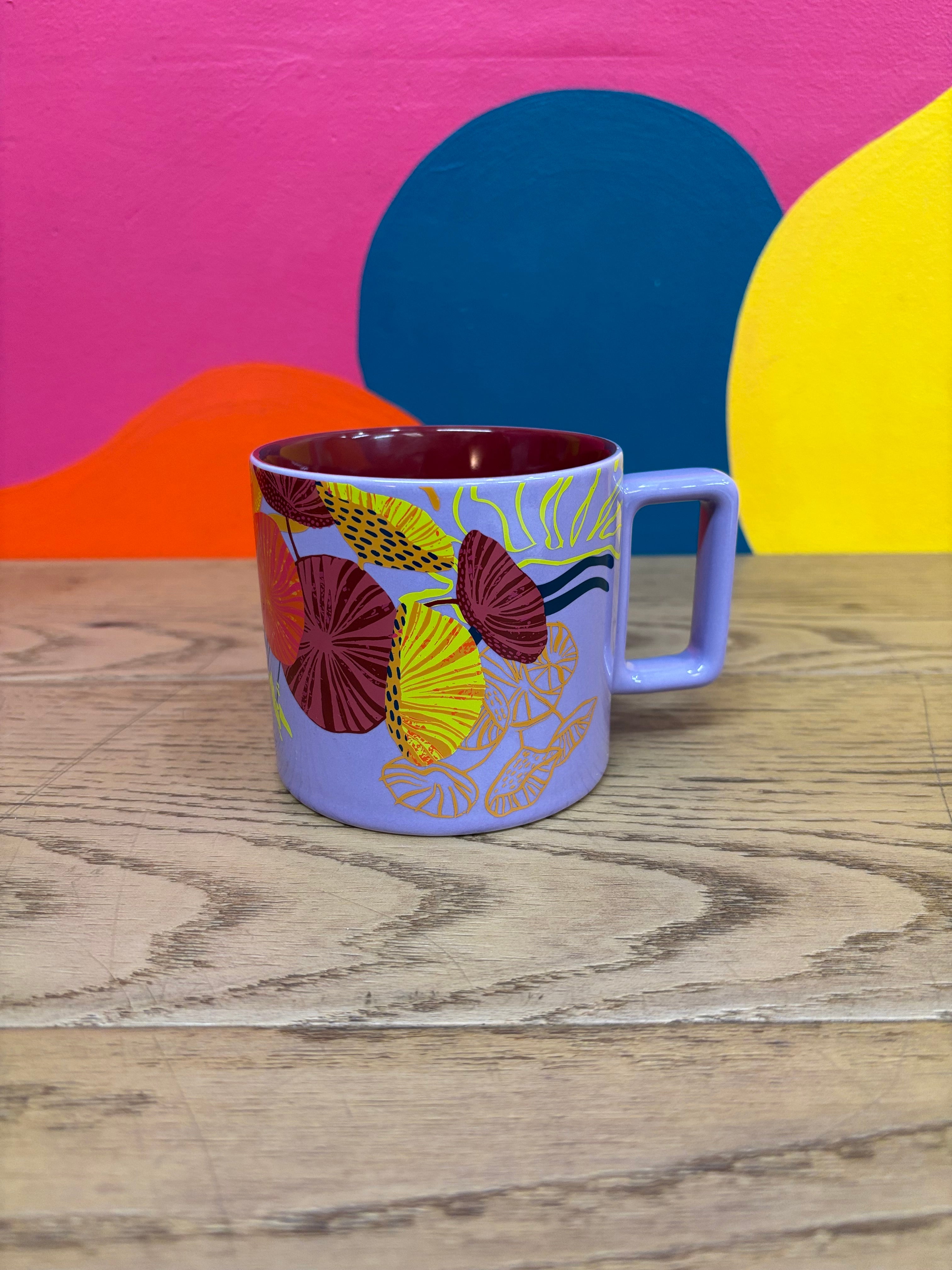 Starbucks Lilac Jellyfish and Parasols Mug (14 oz)
