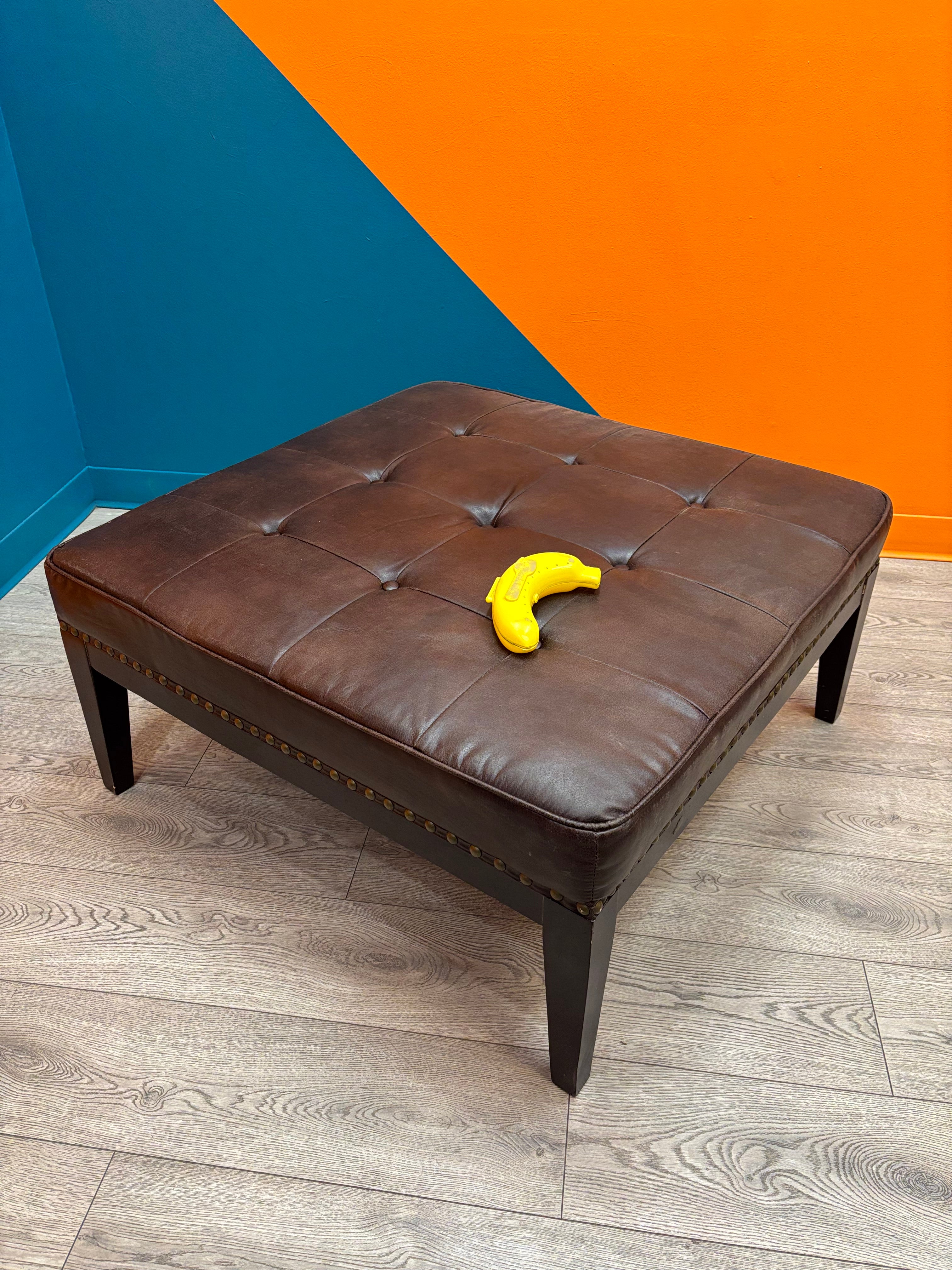 Large Pleather Ottoman