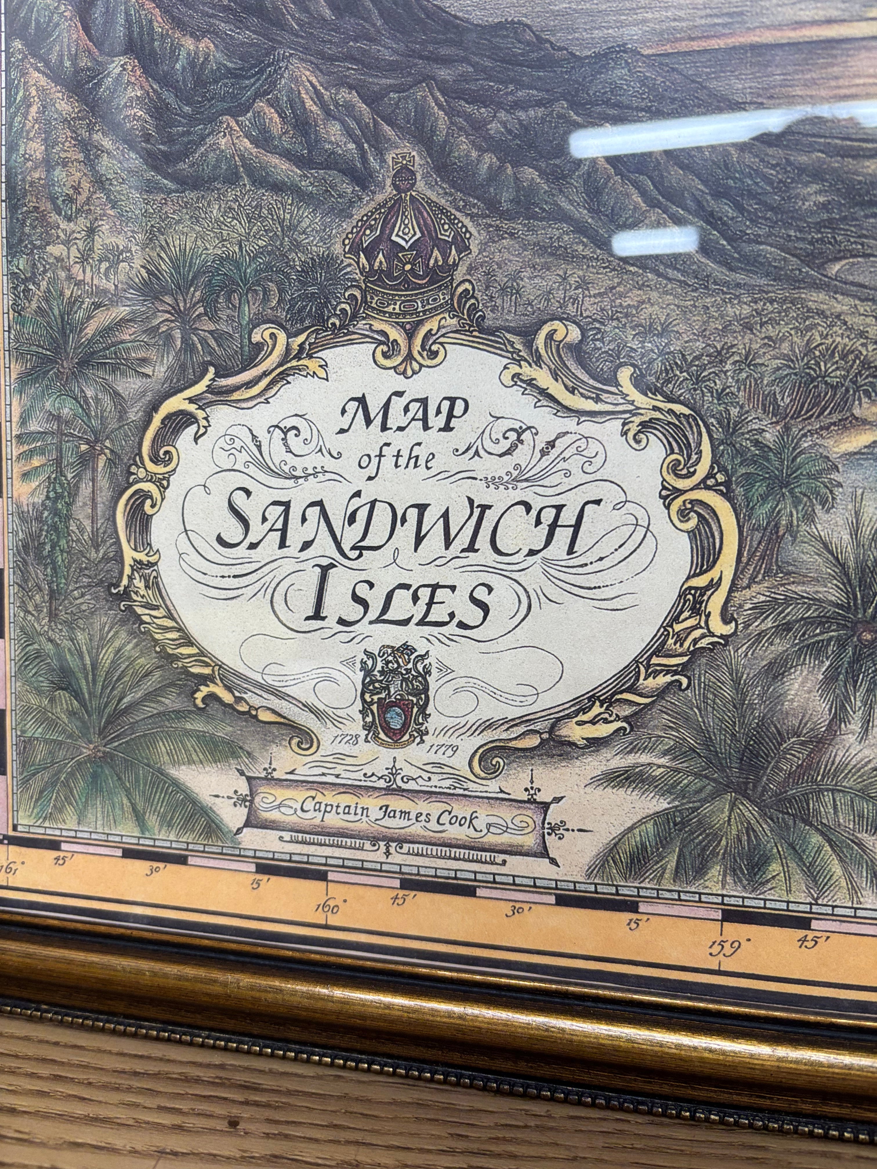 Framed Map of the Sandwich Isles
