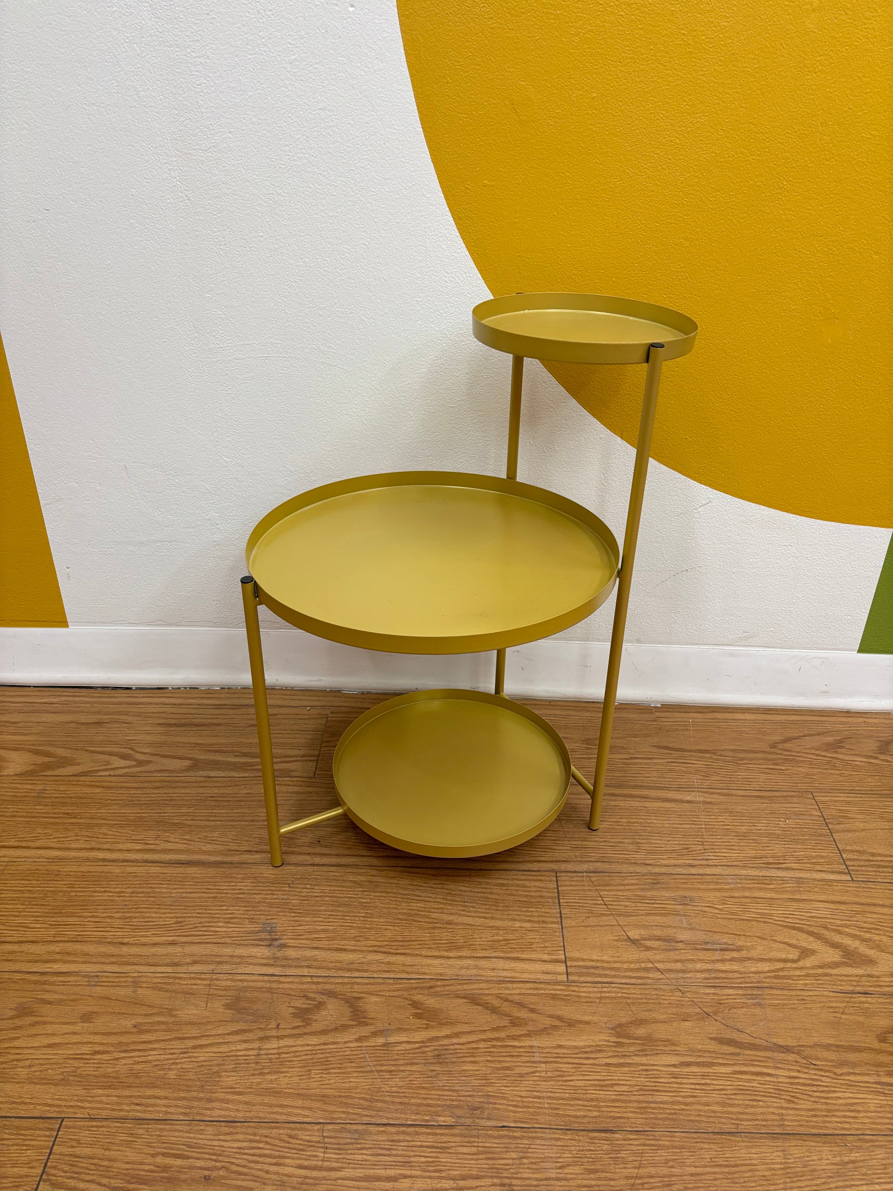 Metal Gold Tiered Plant Stand