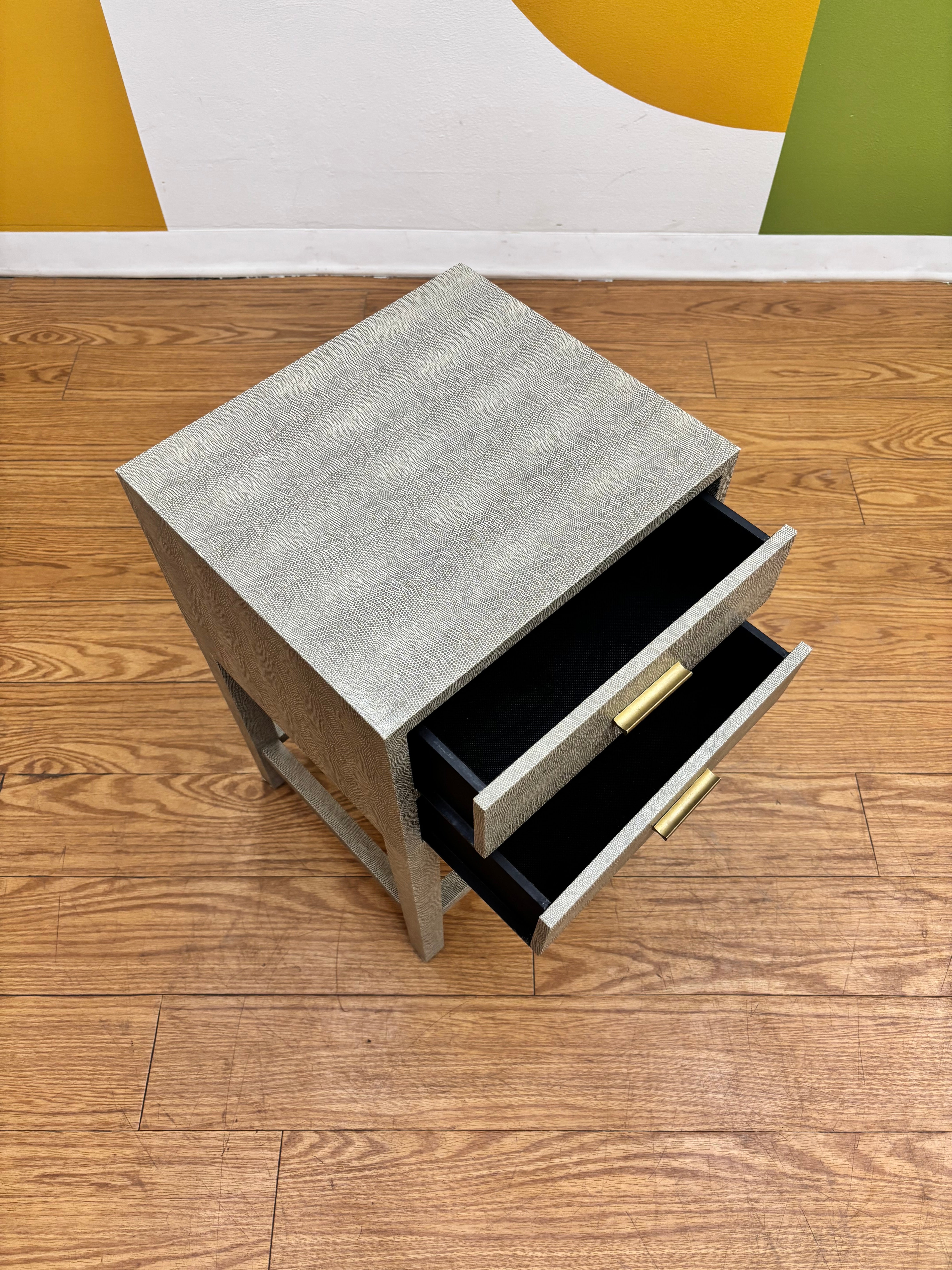 Grey Snake Print Nightstand (2 available)