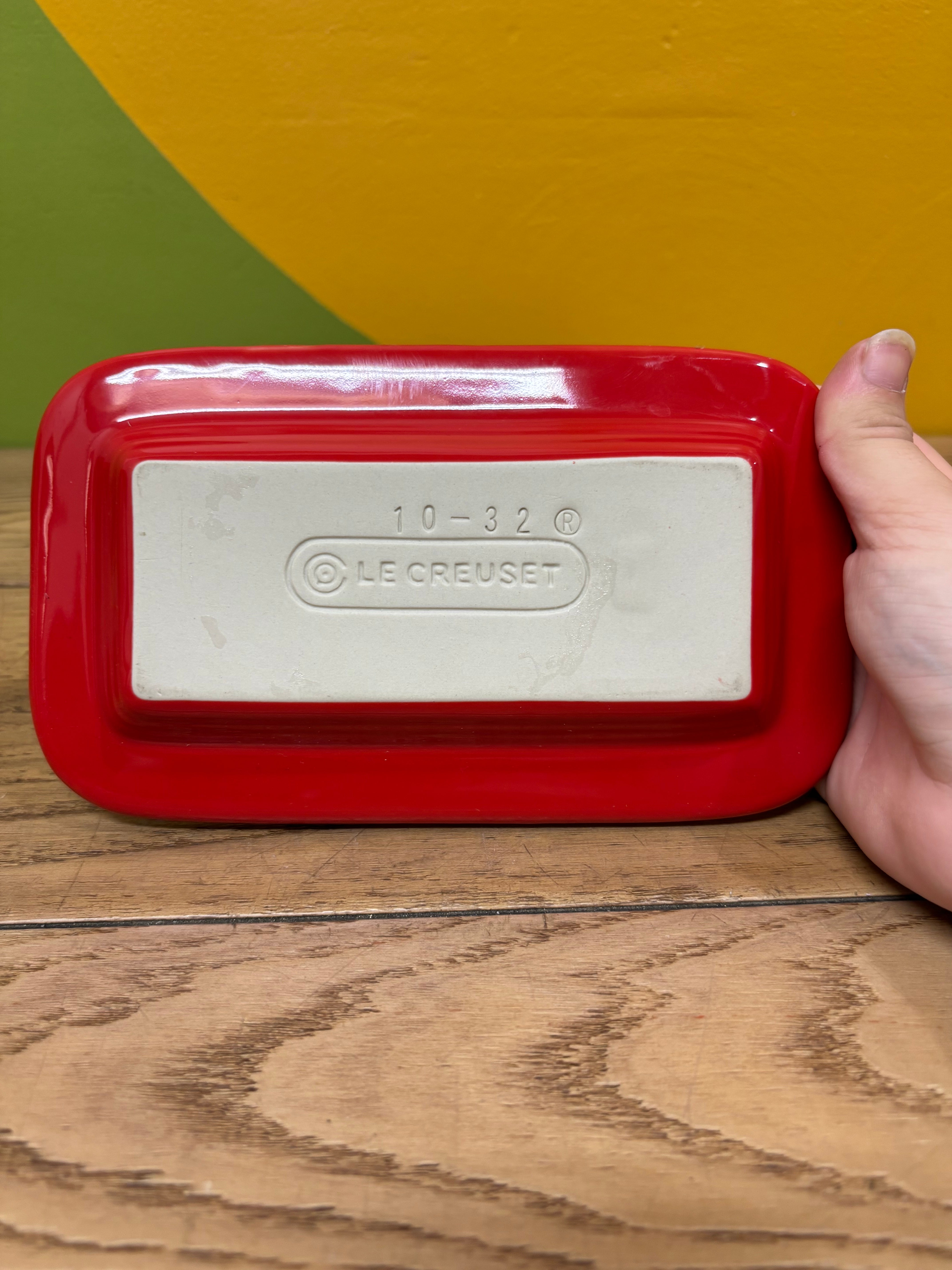 Red Le Creuset Butter Dish