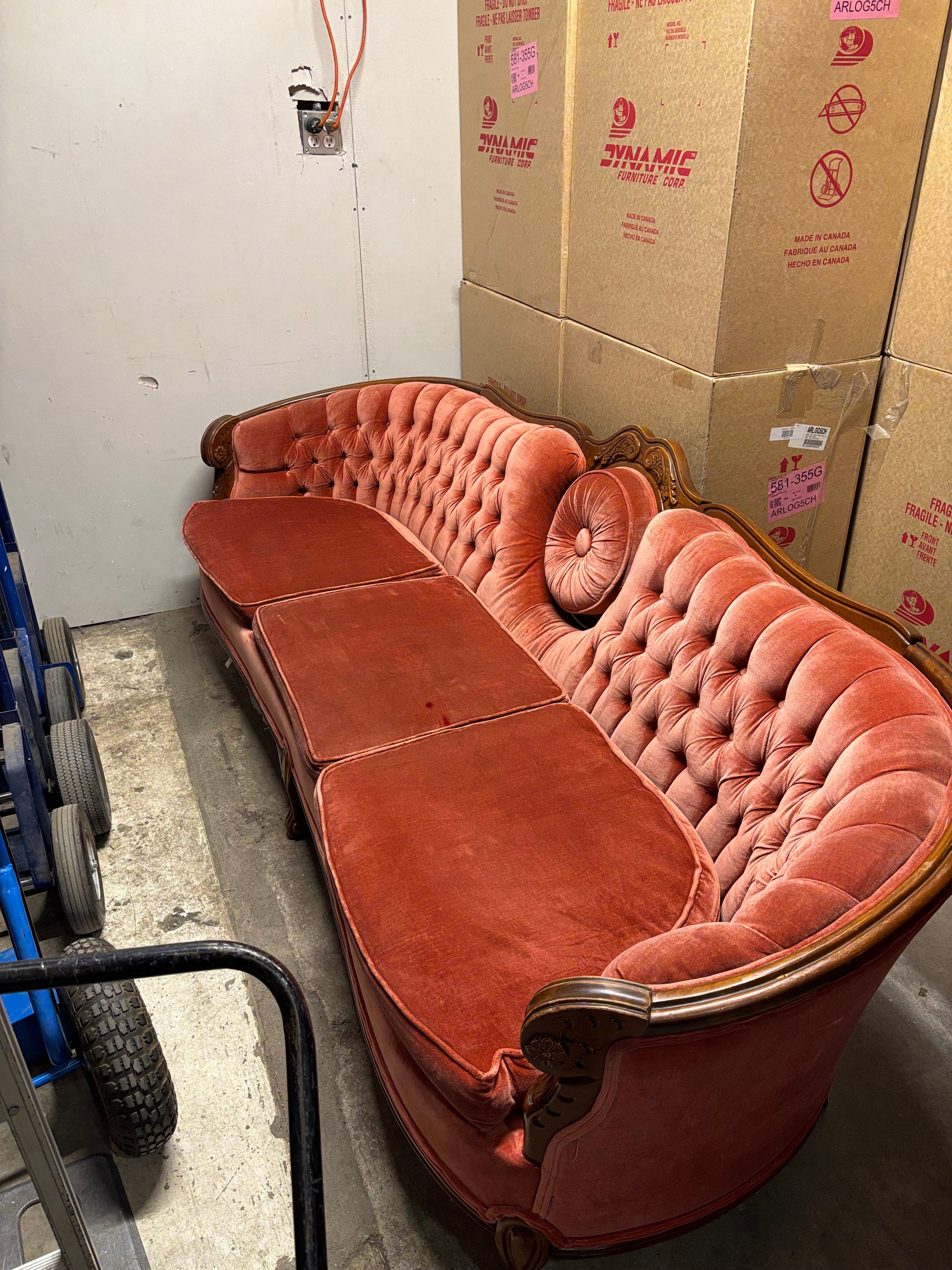 Red Tufted Sofa