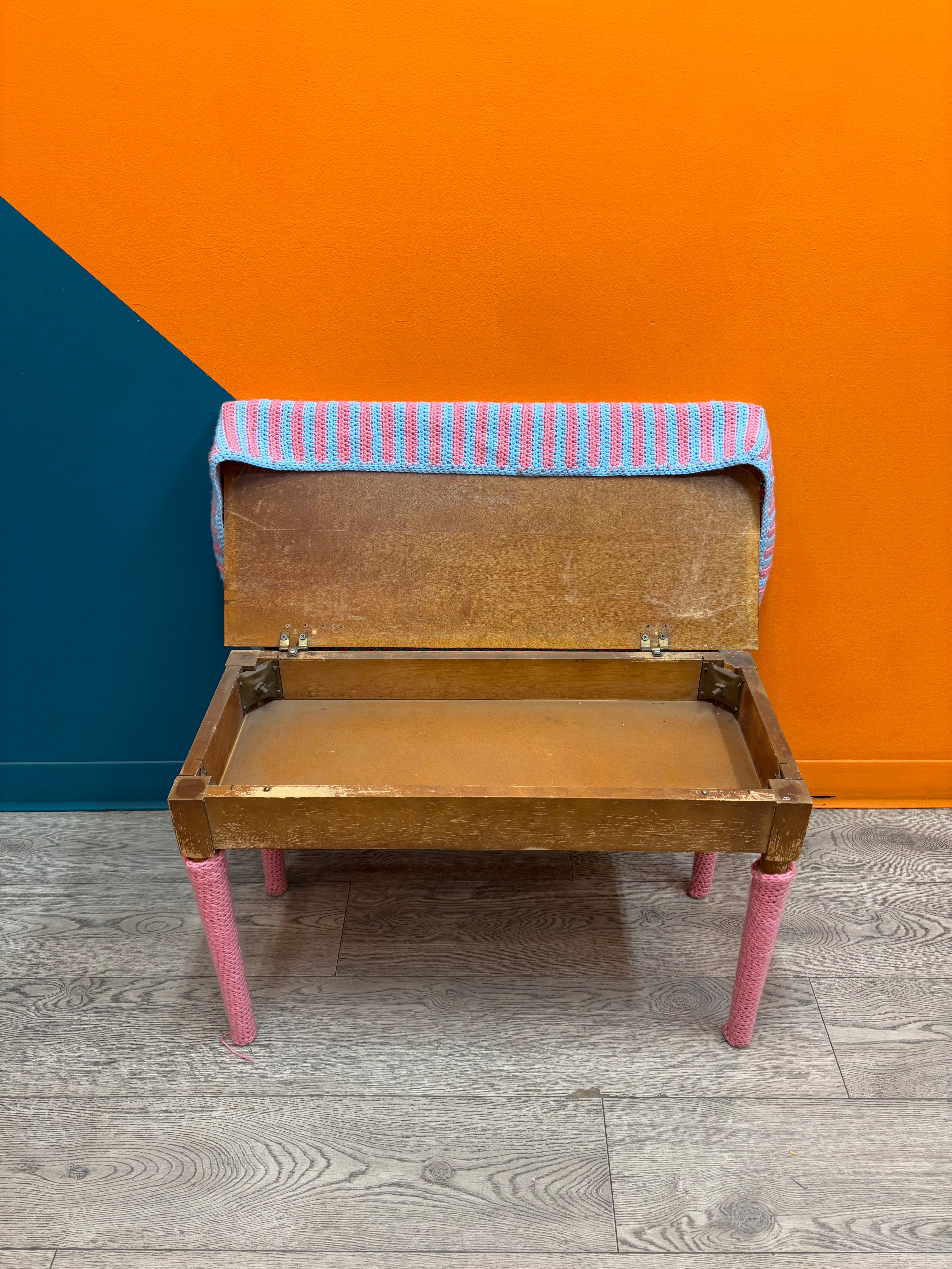 Storage Bench With Crochet Cover