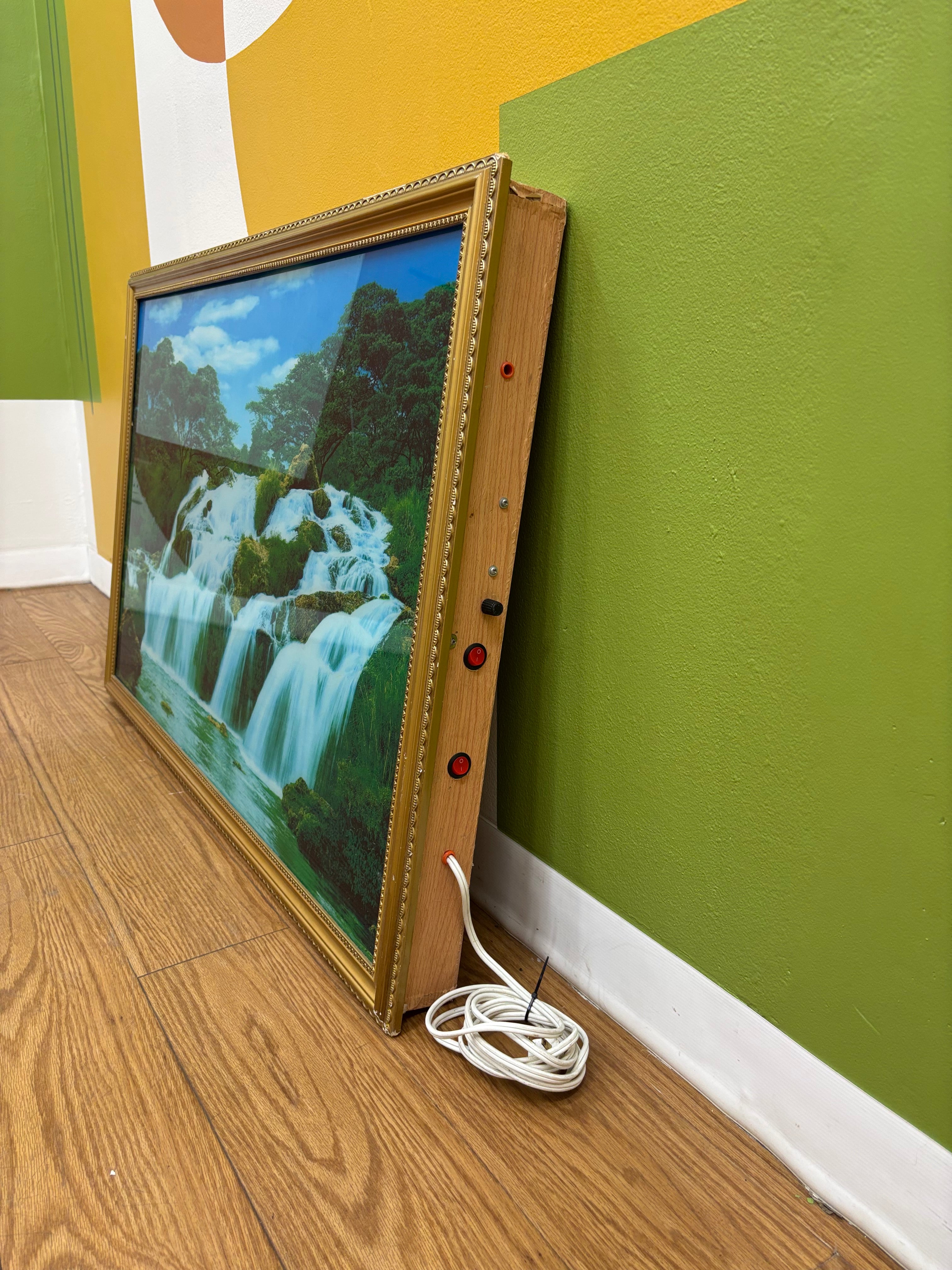 Kinetic Light Box Waterfall Motion Framed Art