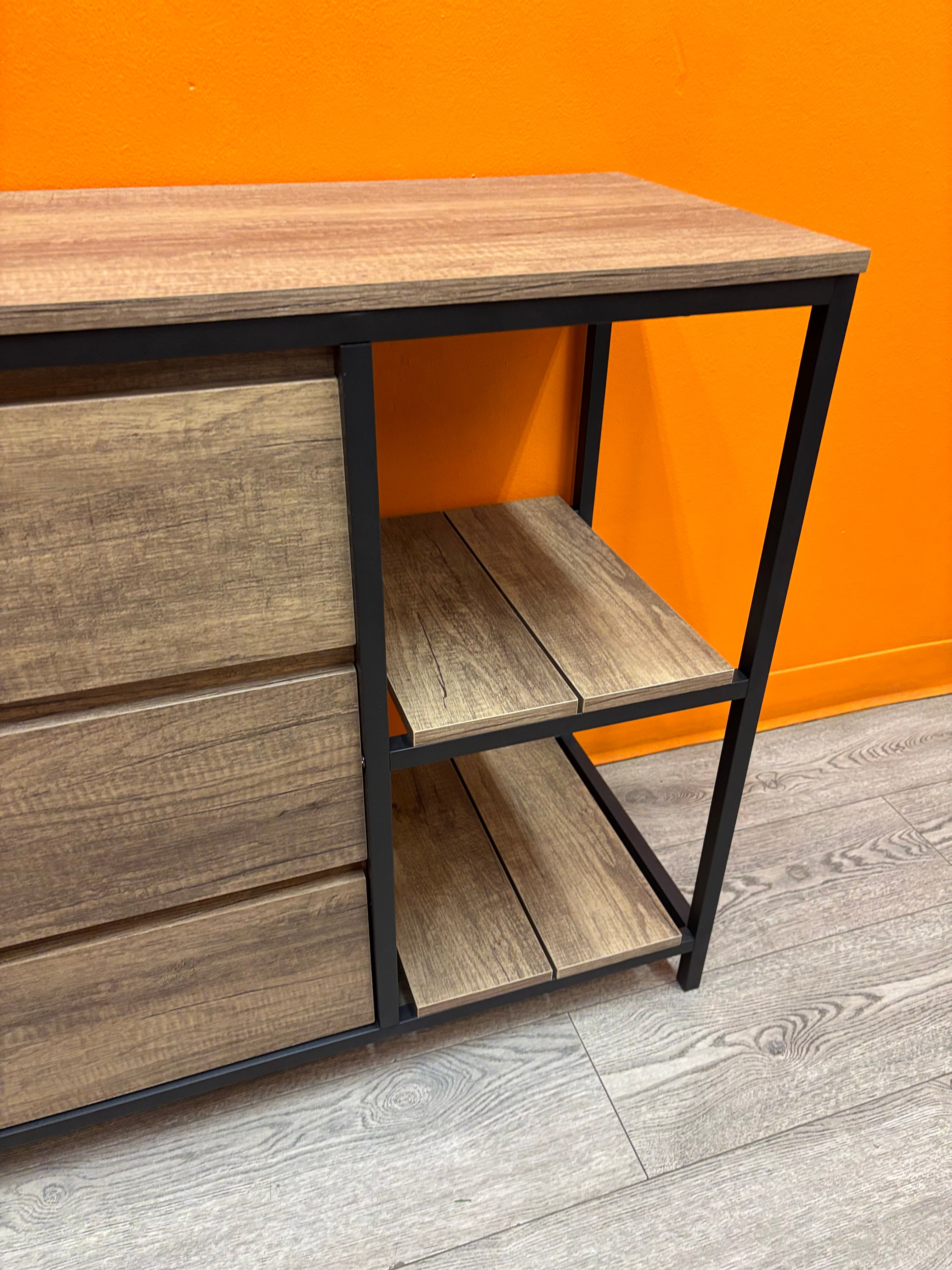 Brown & Black TV Stand