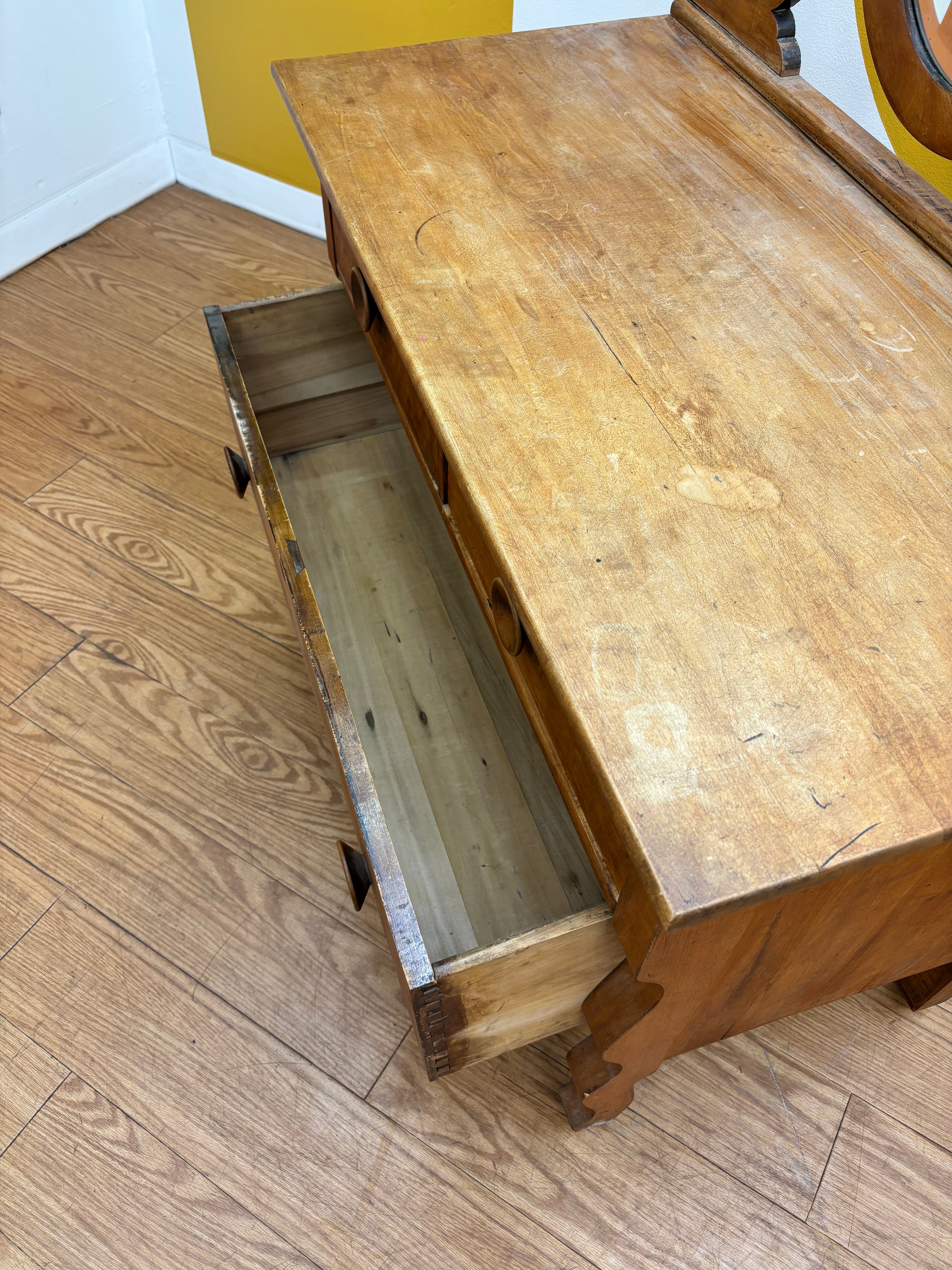 Wood Dresser with Mirror