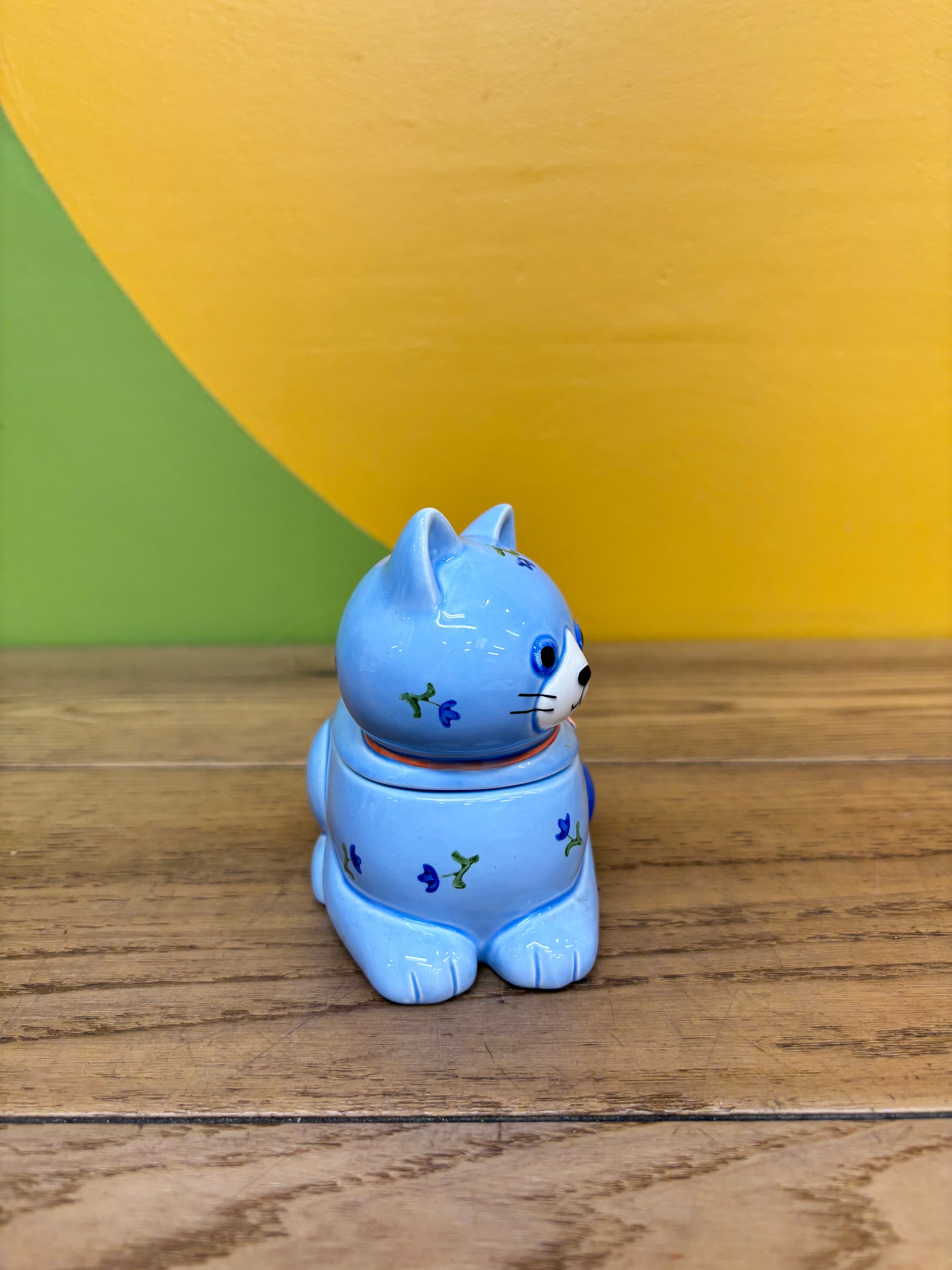 Otagiri Blue Cat Trinket Box