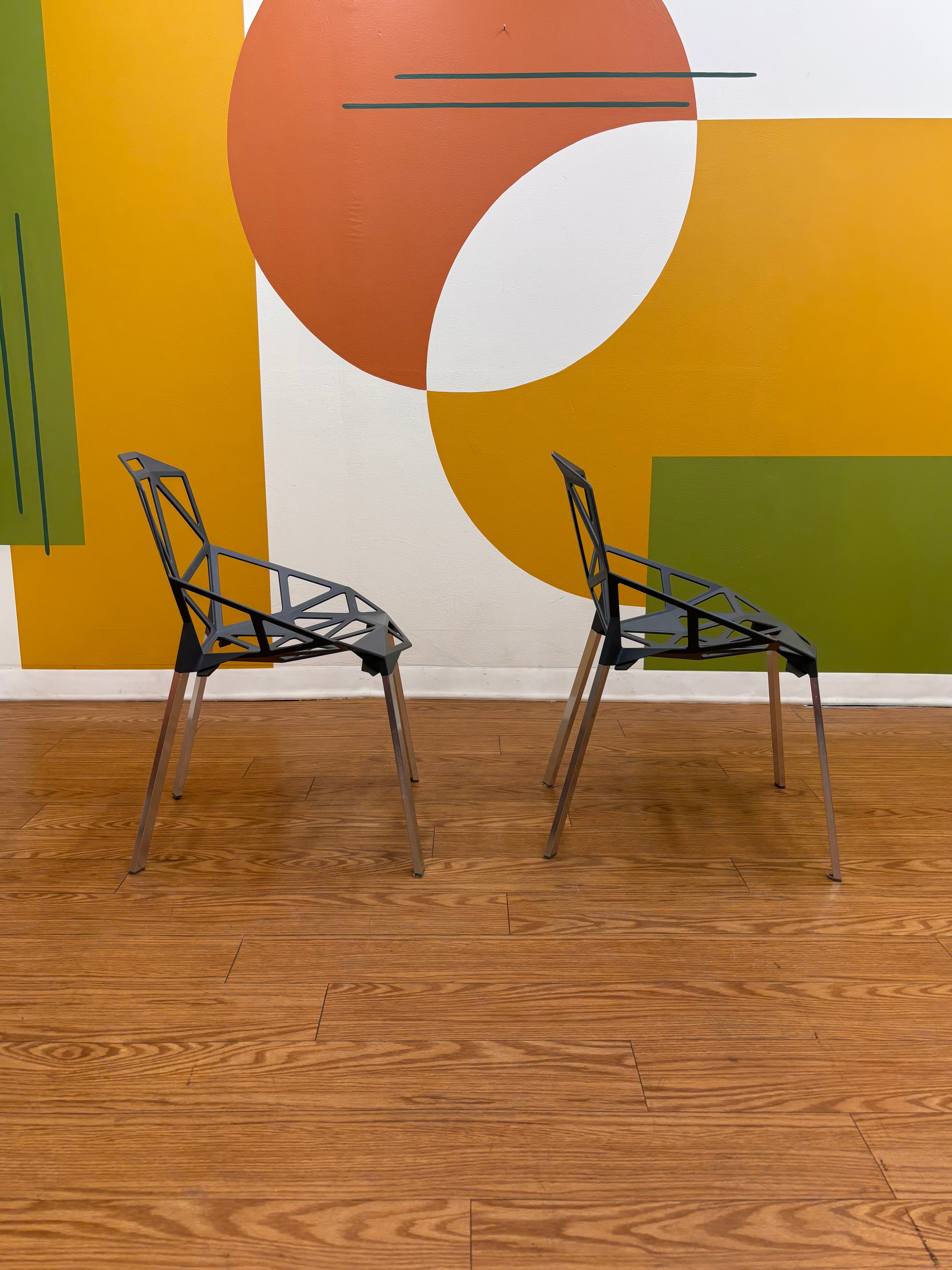 Set of 2 Geometric Chairs