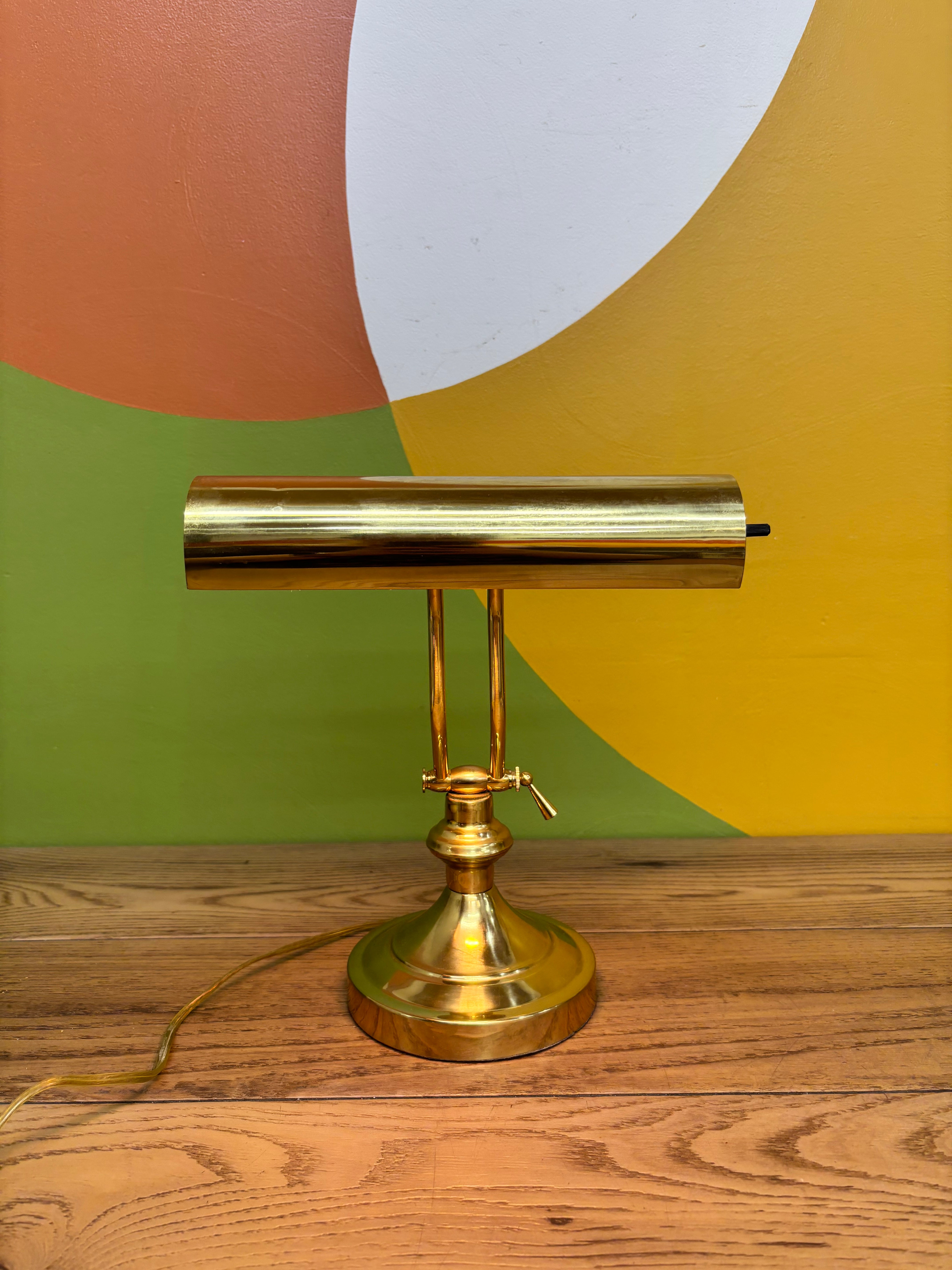 Gold Metal Bankers Lamp