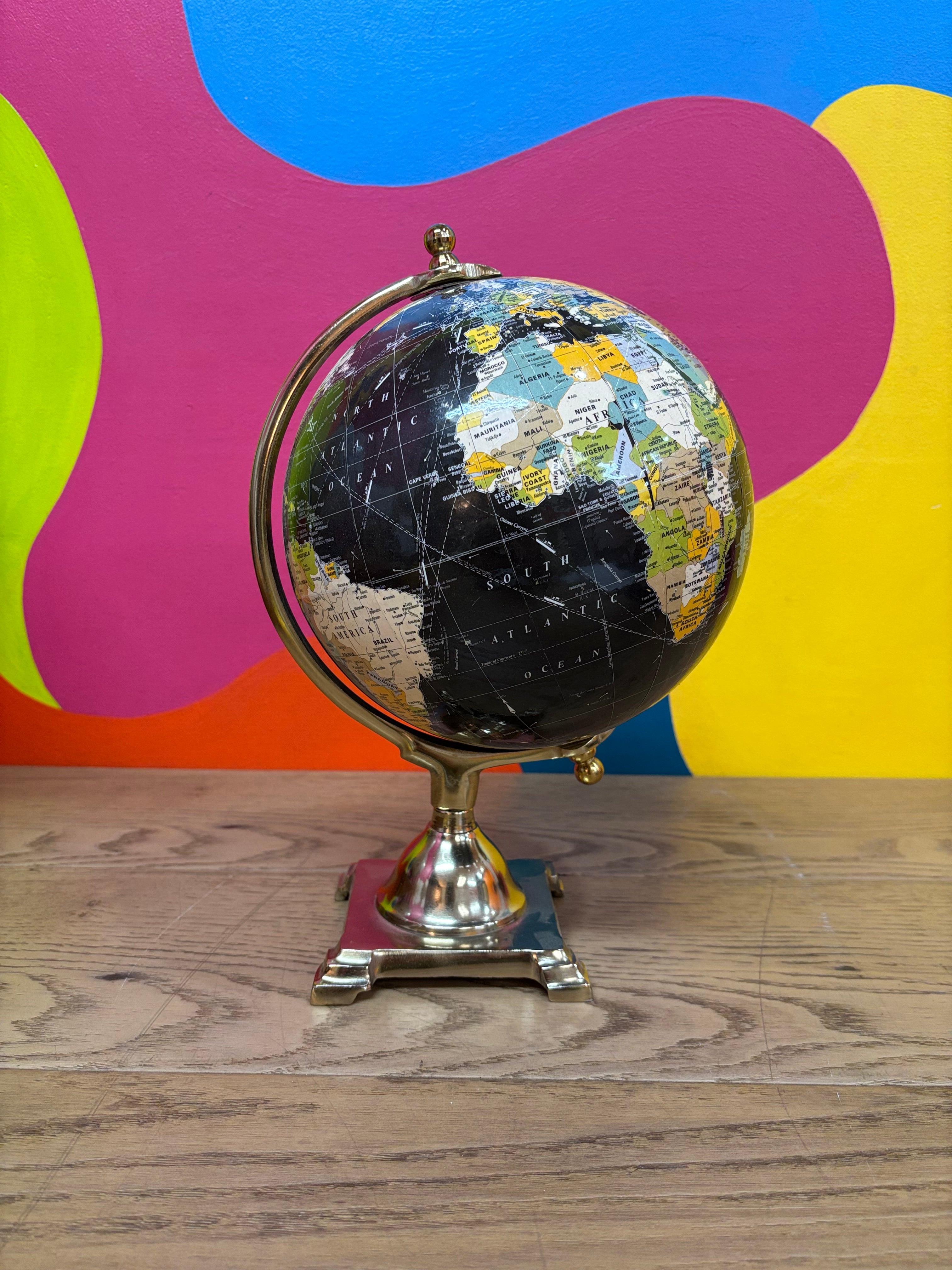 Small Black Desktop Globe