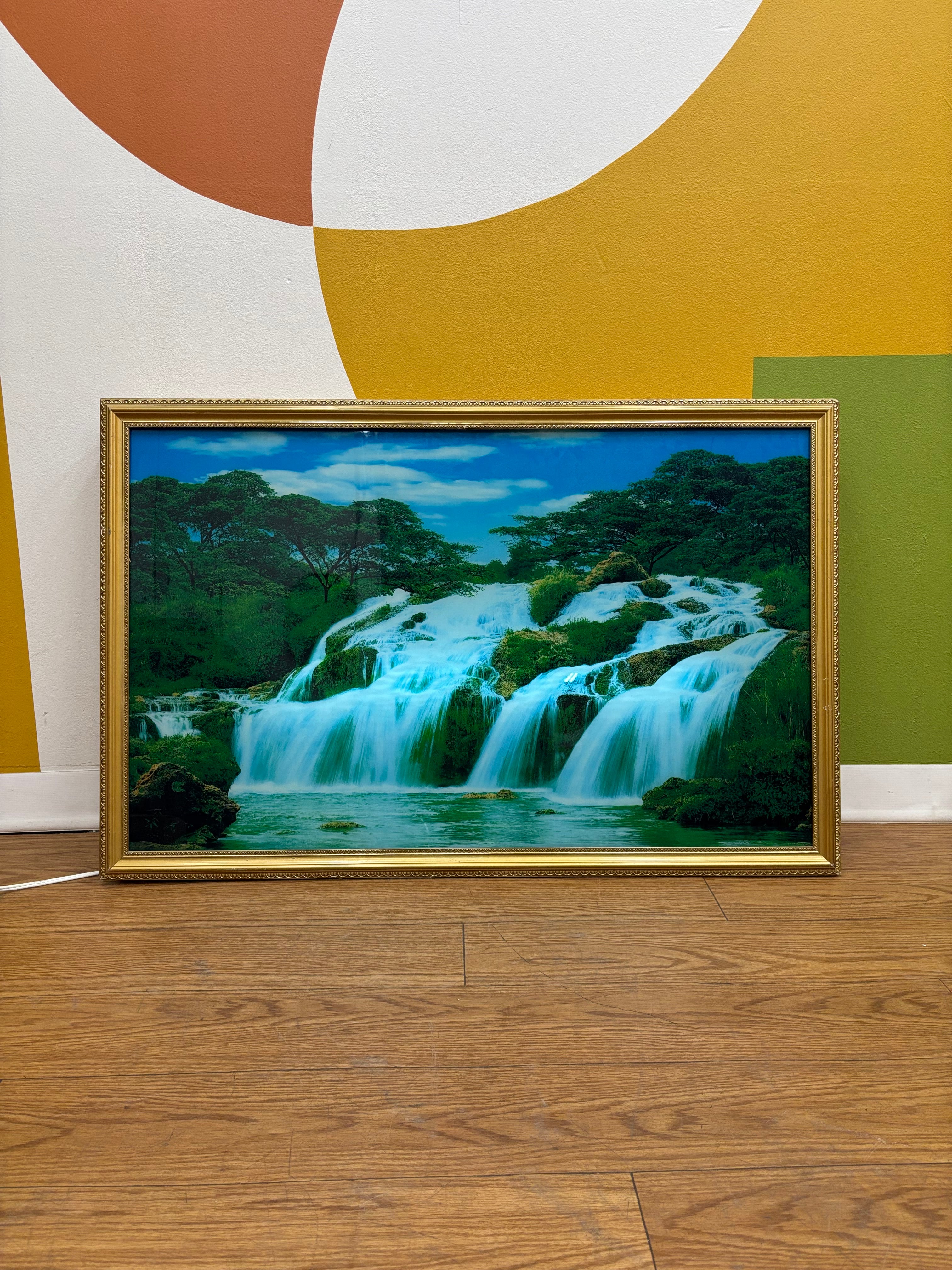 Kinetic Light Box Waterfall Motion Framed Art