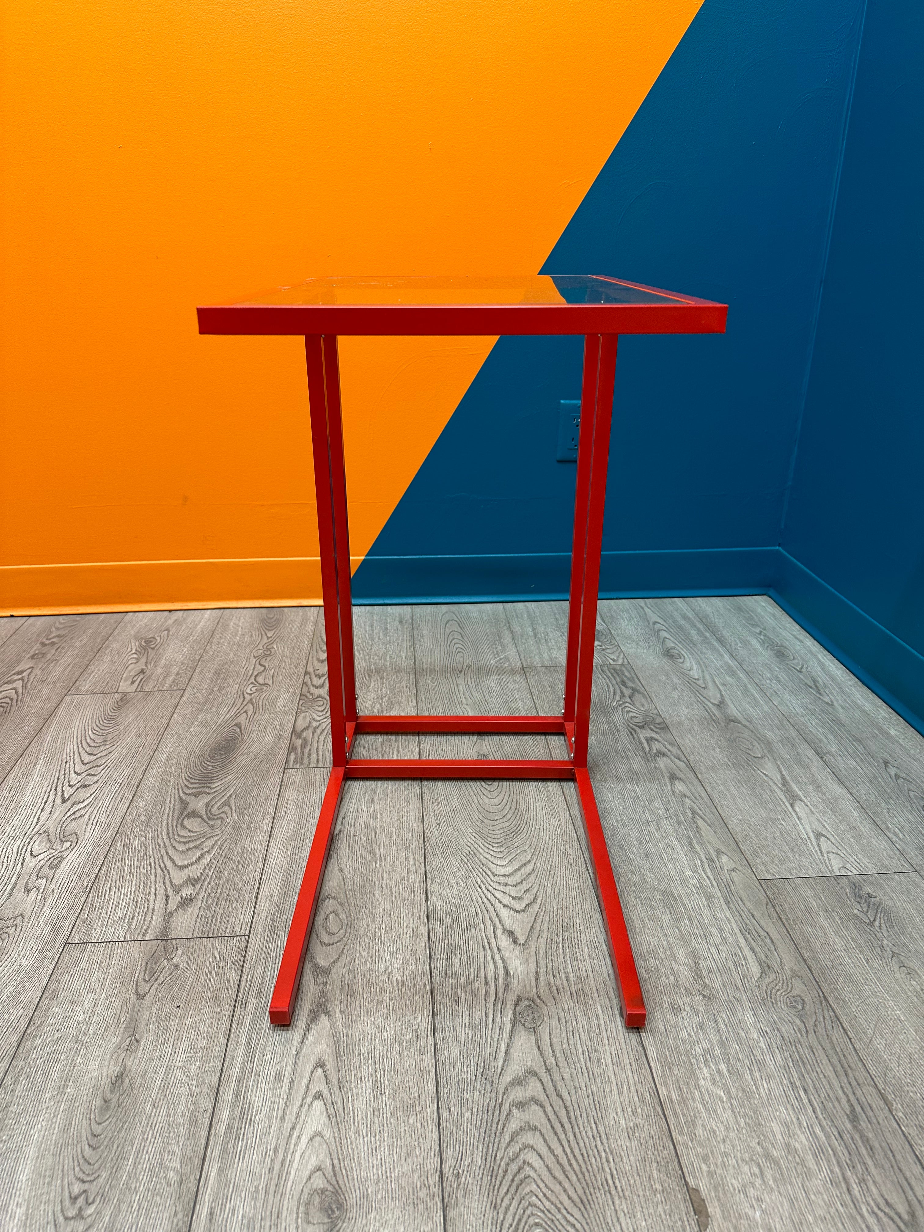 Red Glass Side Table